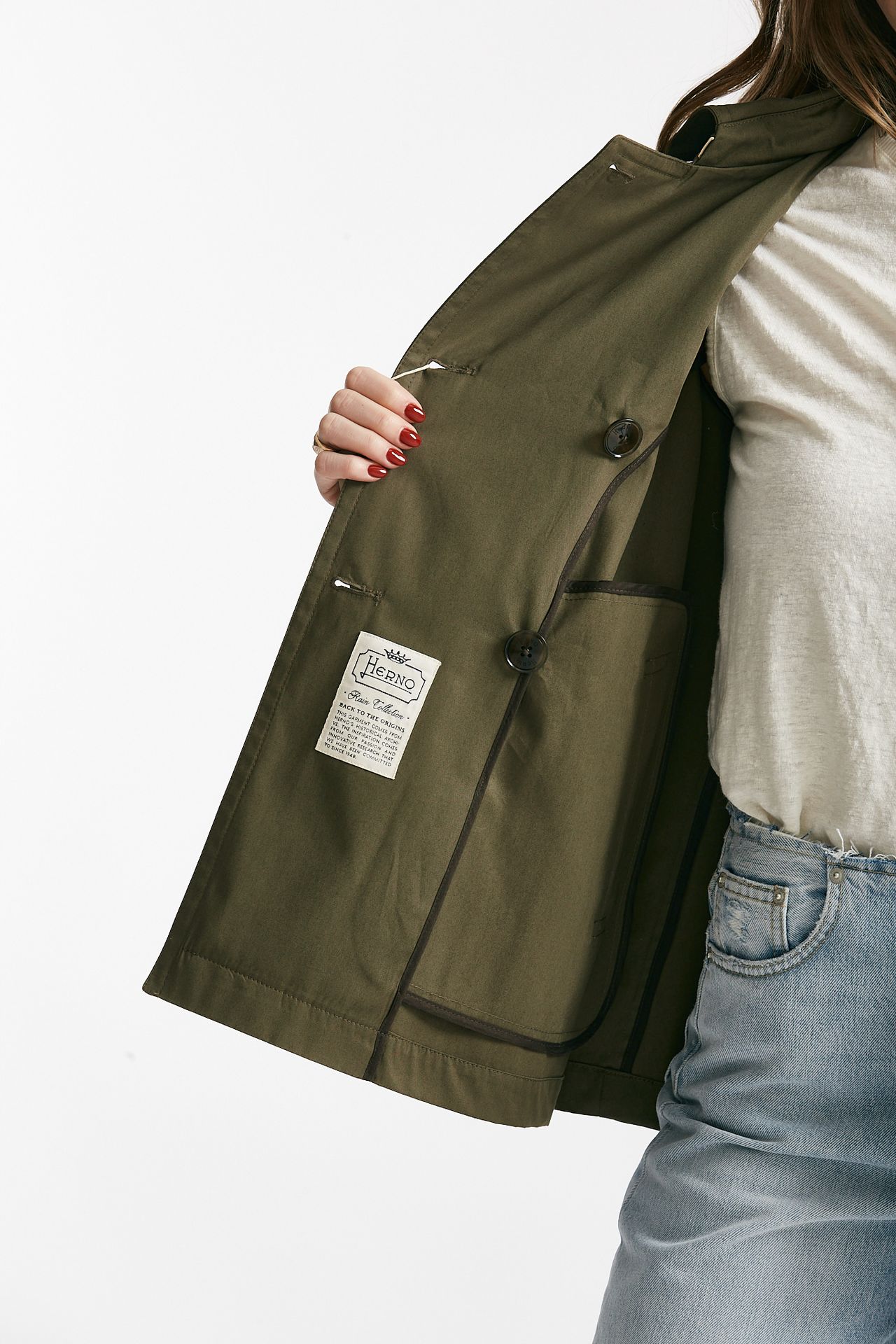 Peacot in cotone verde militare 