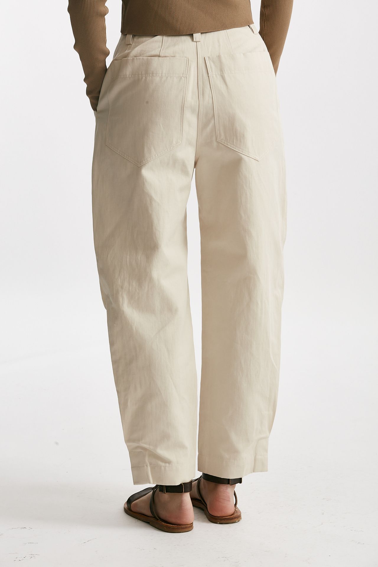 Pantalone cargo panna