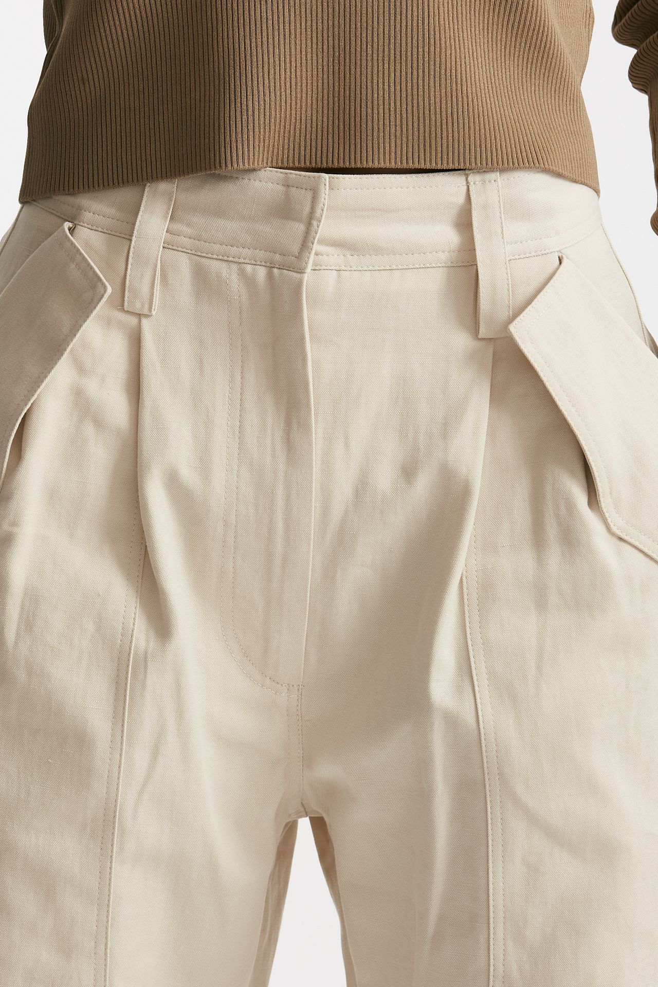 Pantalone cargo panna