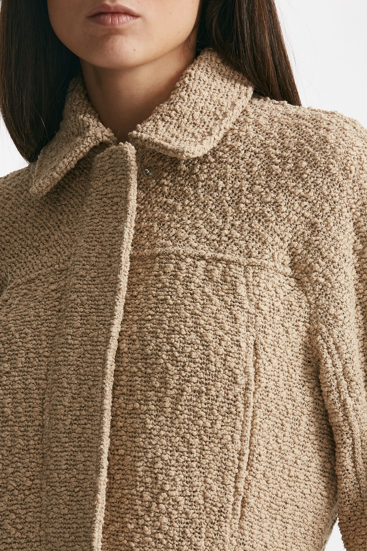 Bomber bouclè beige