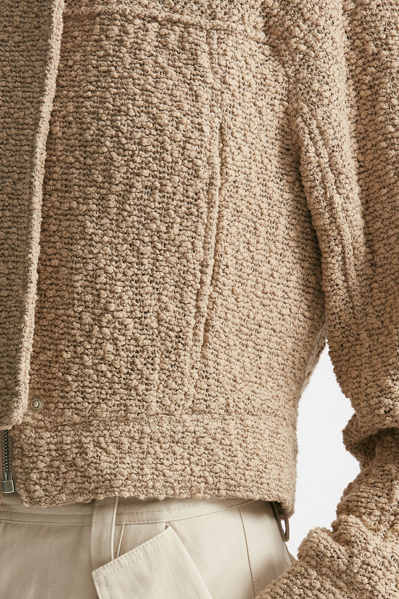 Bomber bouclè beige