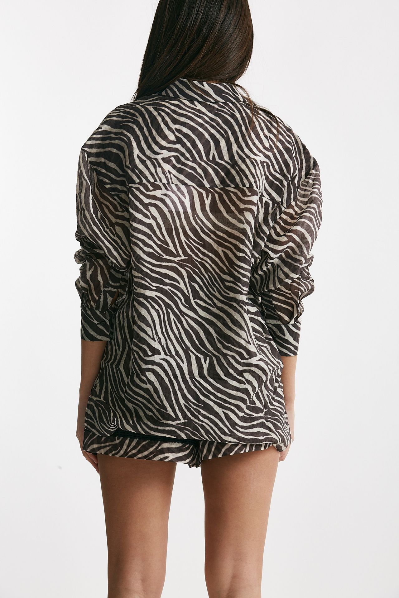 Camicia animalier Panna e marrone