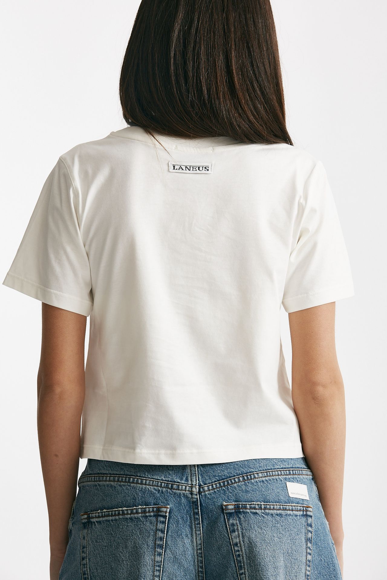 T-shirt con logo ricamato bianco