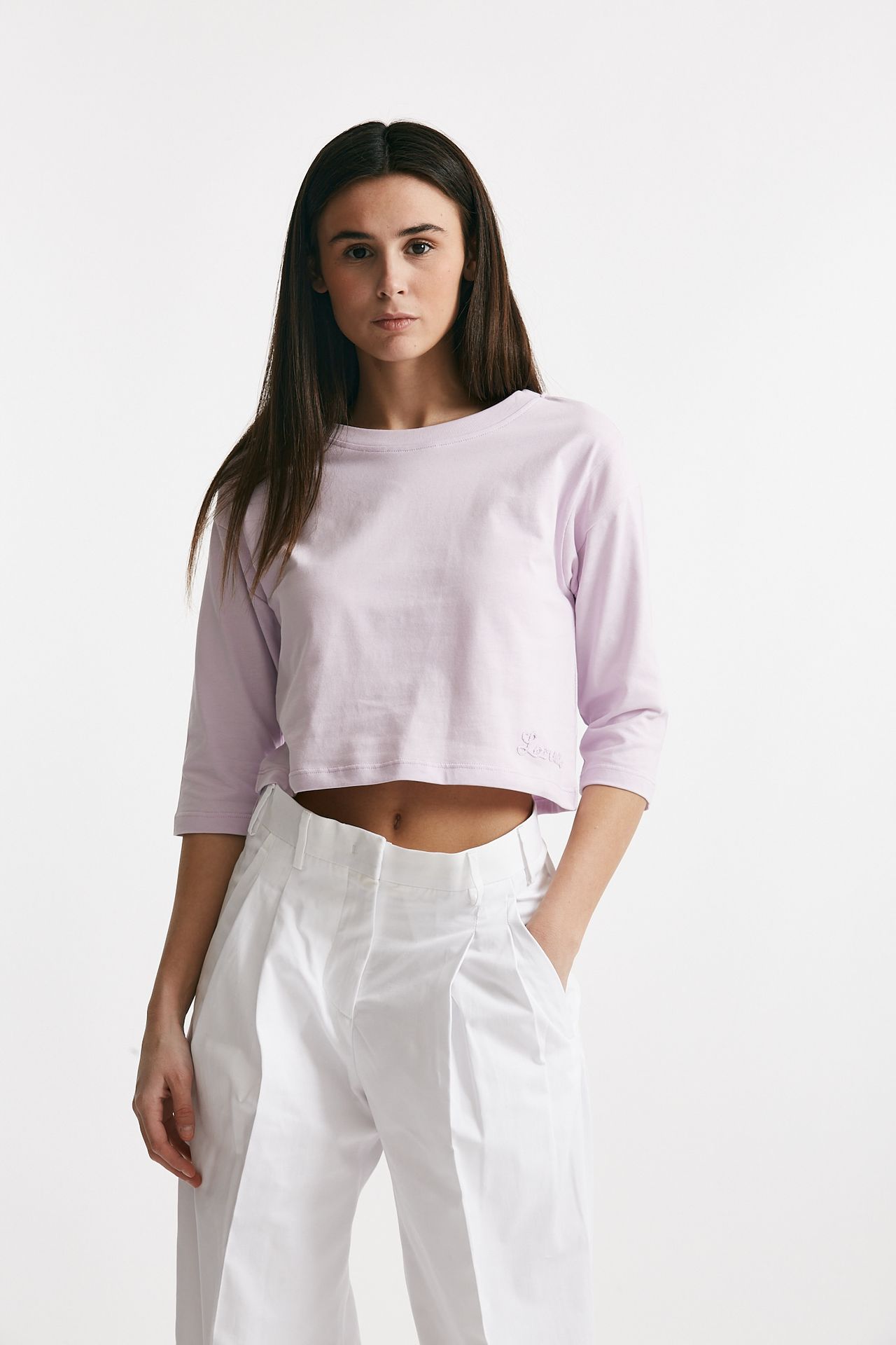 T-shirt crop lilla