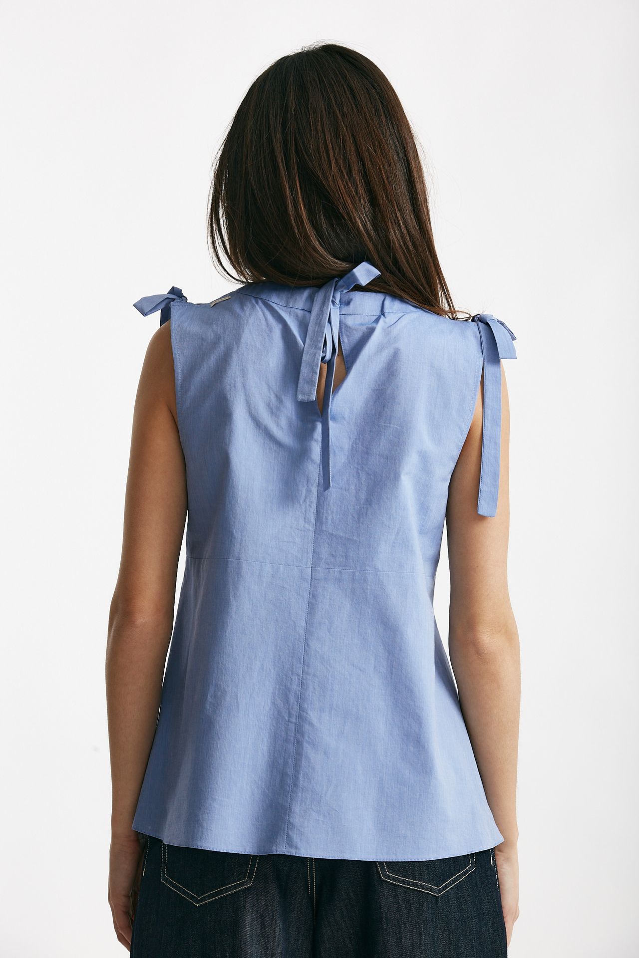 Top in tela di cotone ELEONORA azzurro
