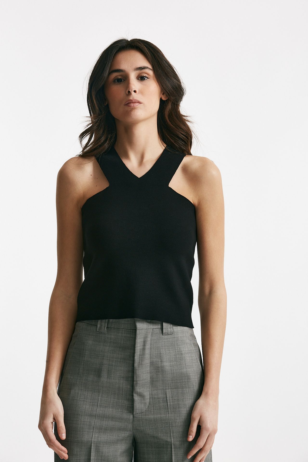 Top in viscosa nero