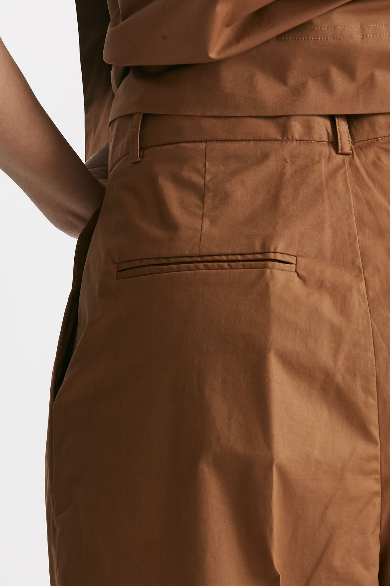 Pantalone in cotone bruciato vita alta