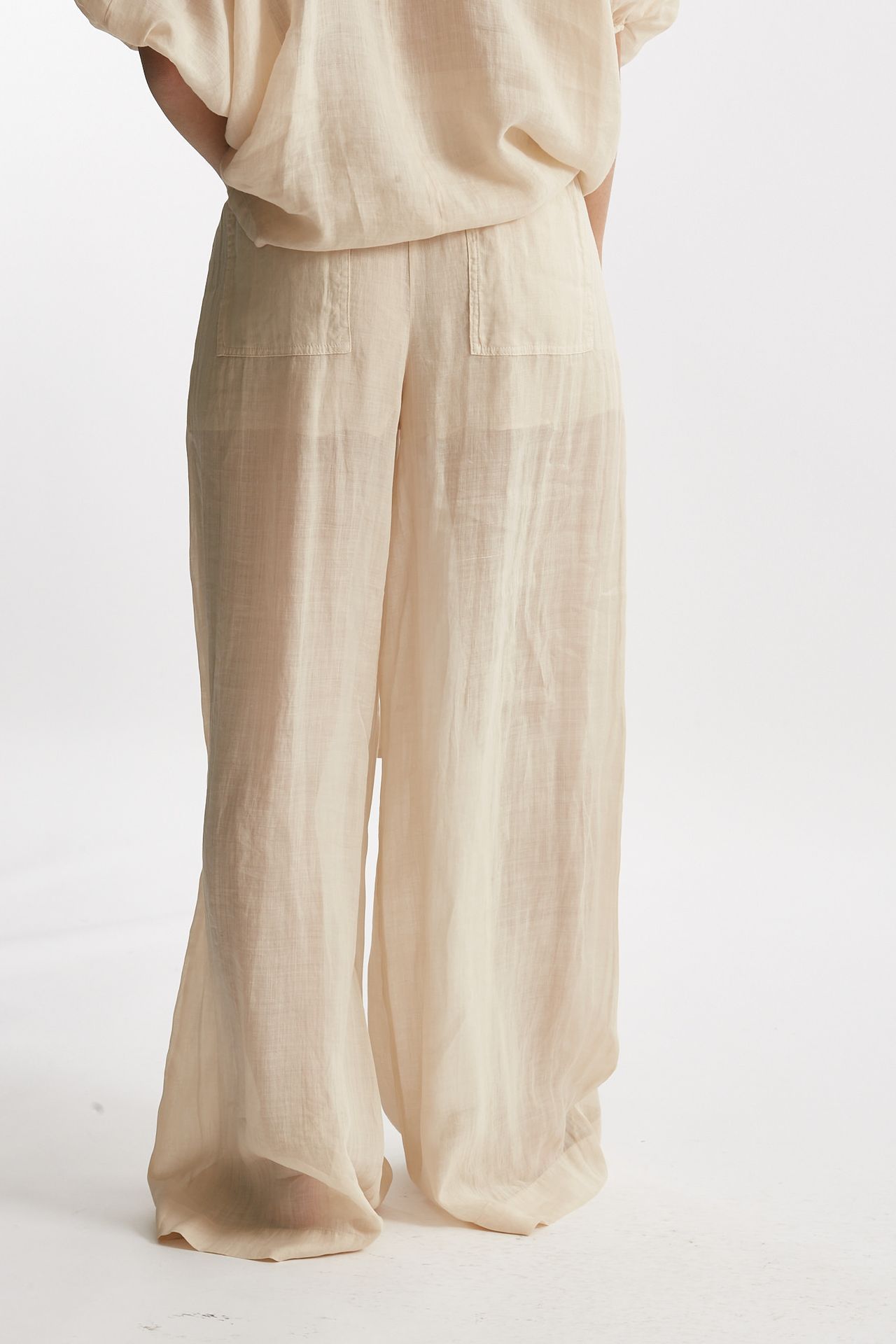 Pantalone in lino beige chiaro