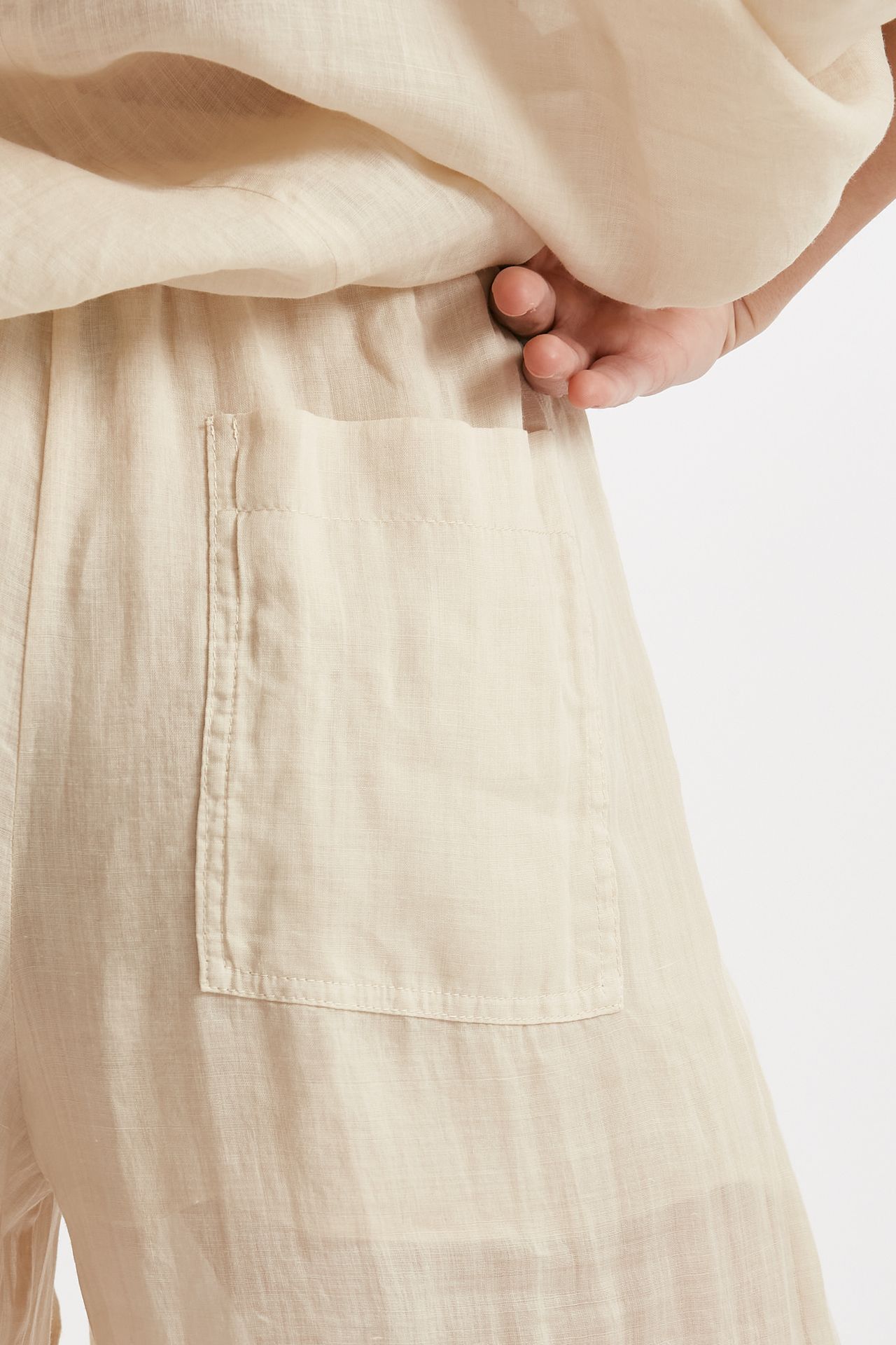 Pantalone in lino beige chiaro