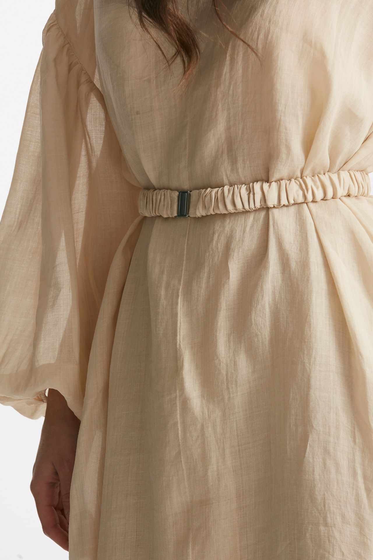 Abito lungo in lino beige degrade