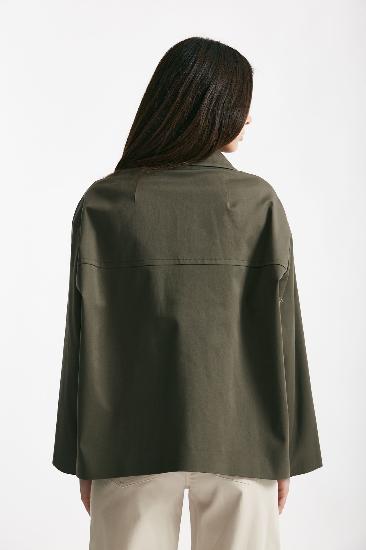 Caban in cotone verde militare 