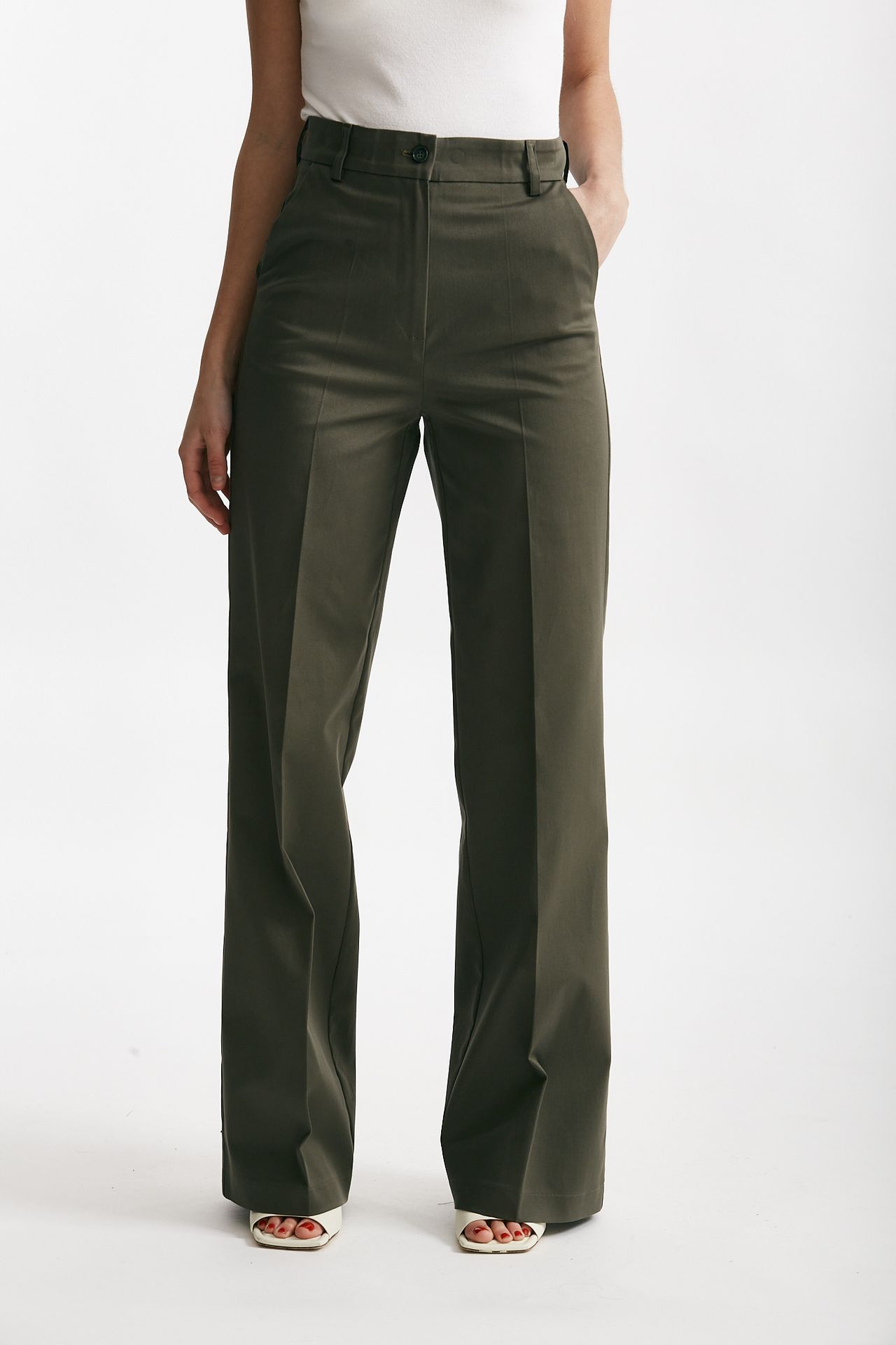 Pantalone vita alta palazzo verde militare