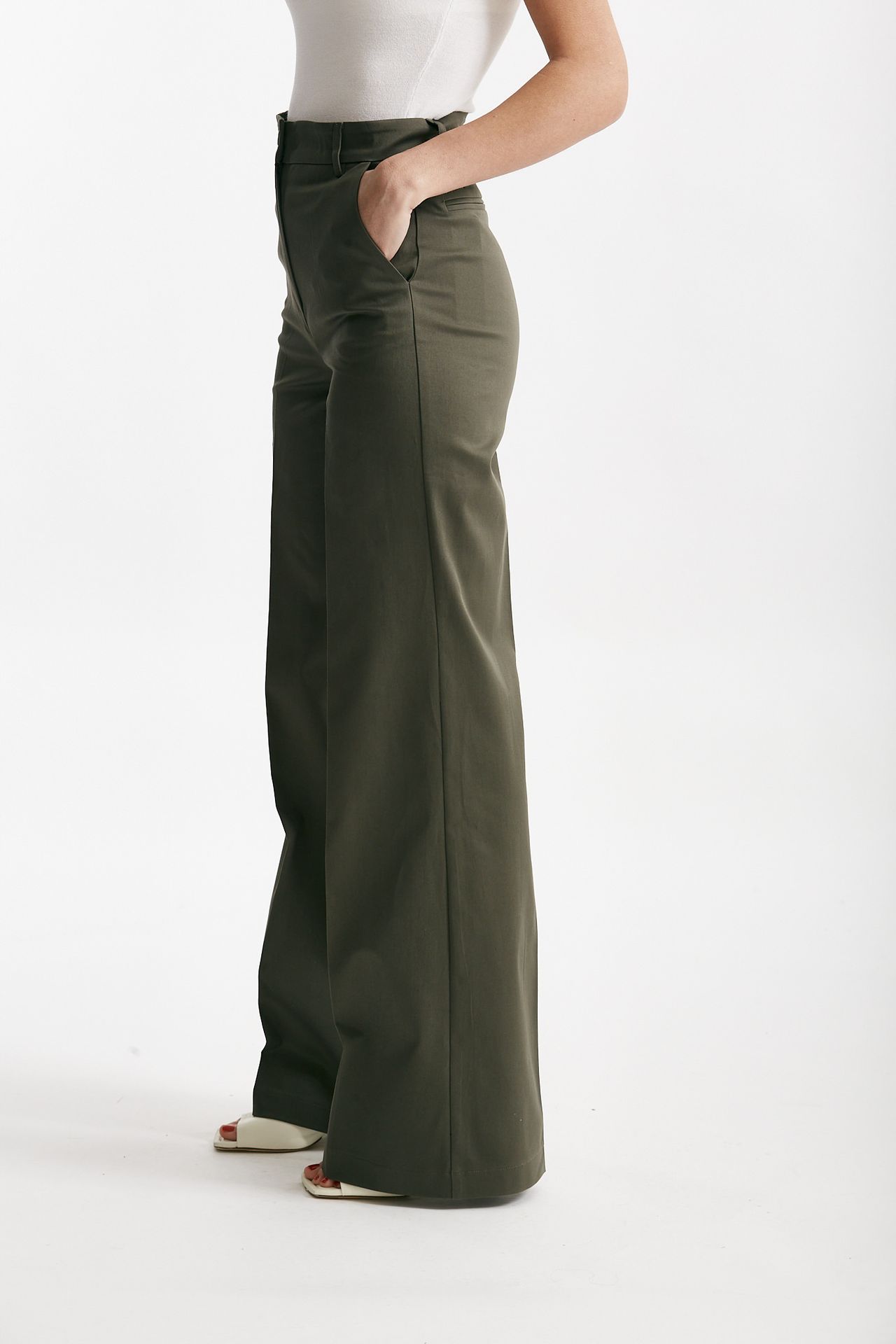 Pantalone vita alta palazzo verde militare 