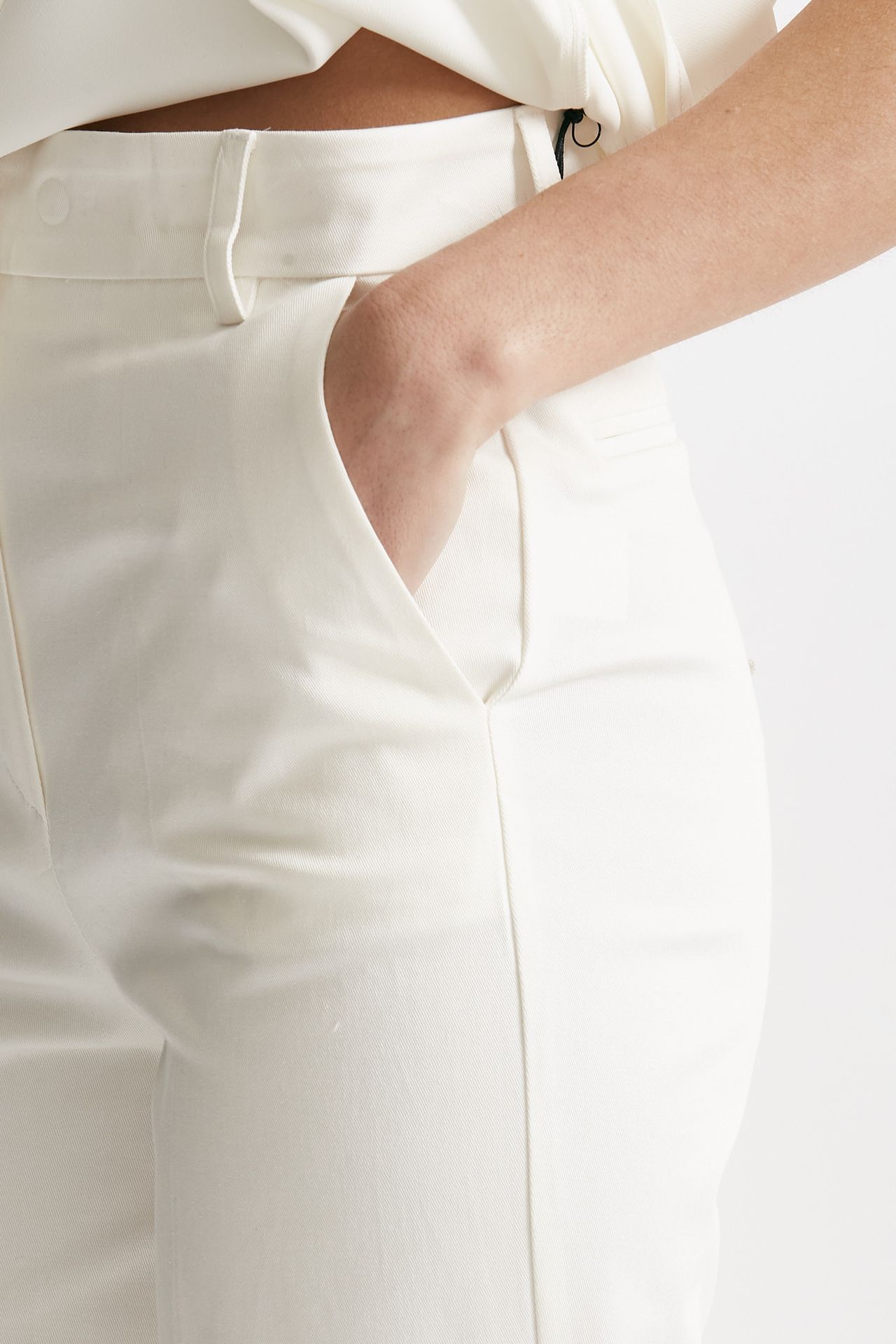 Pantalone vita alta palazzo bianco