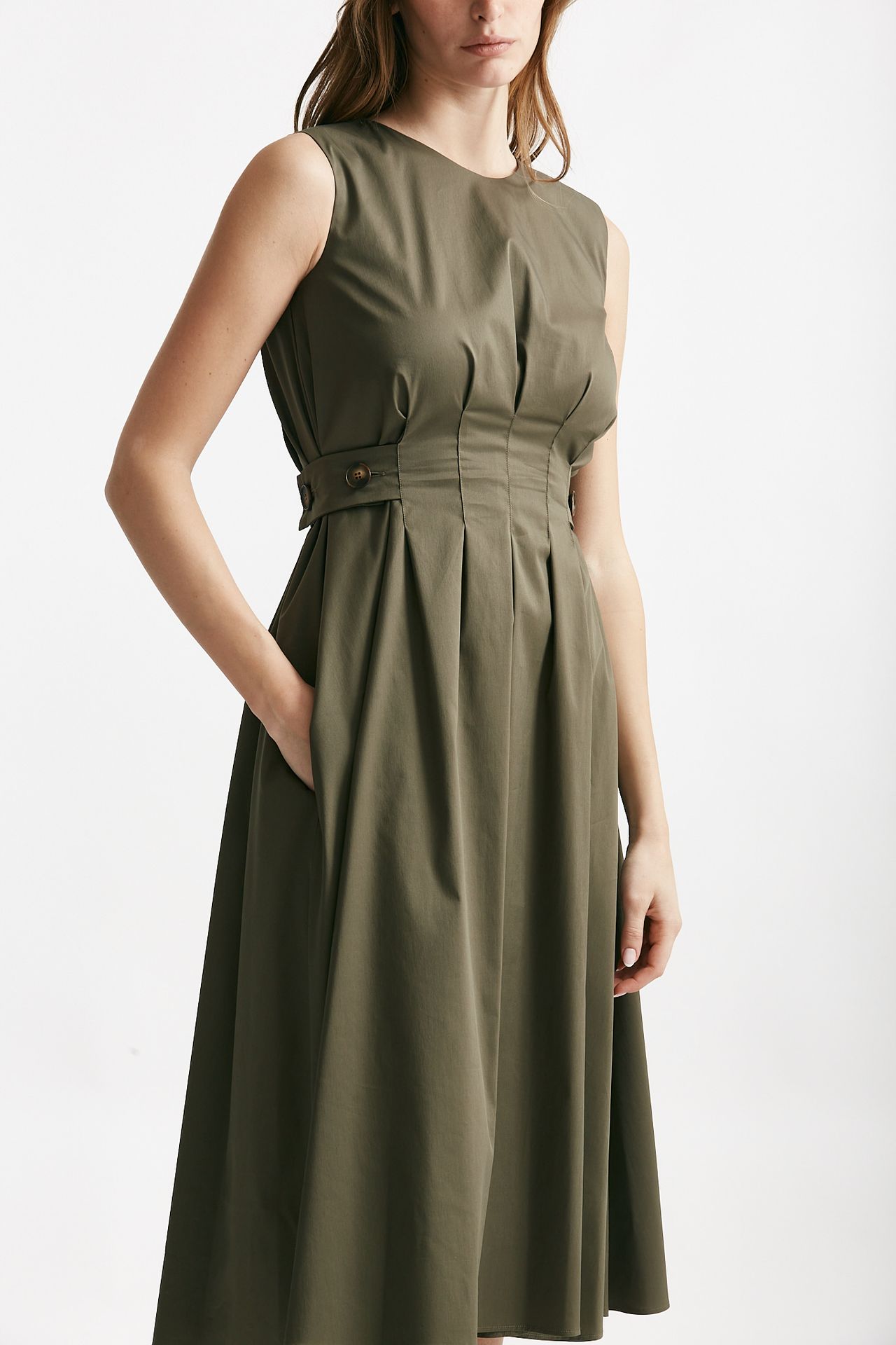 Abito in cotone verde militare