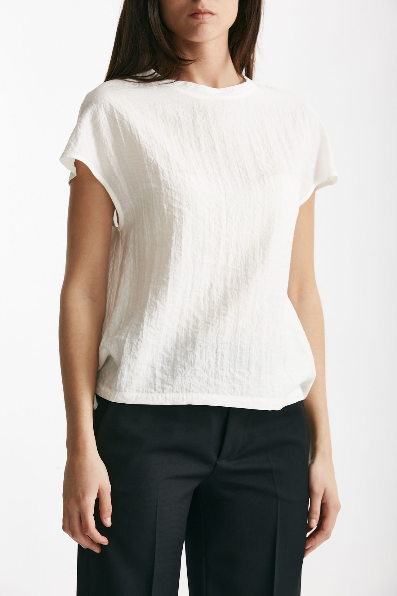 Camicia effetto stropicciato bianco