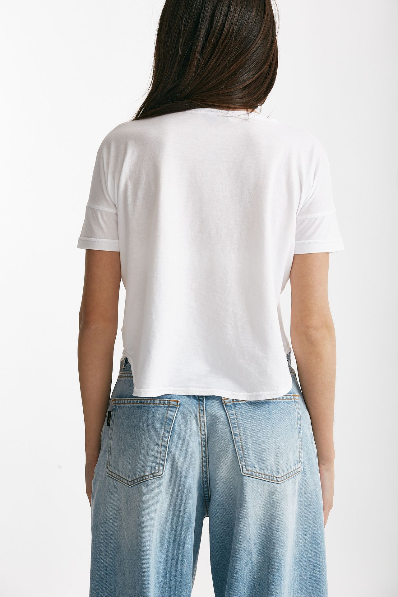 T-shirt scatolina crop bianco
