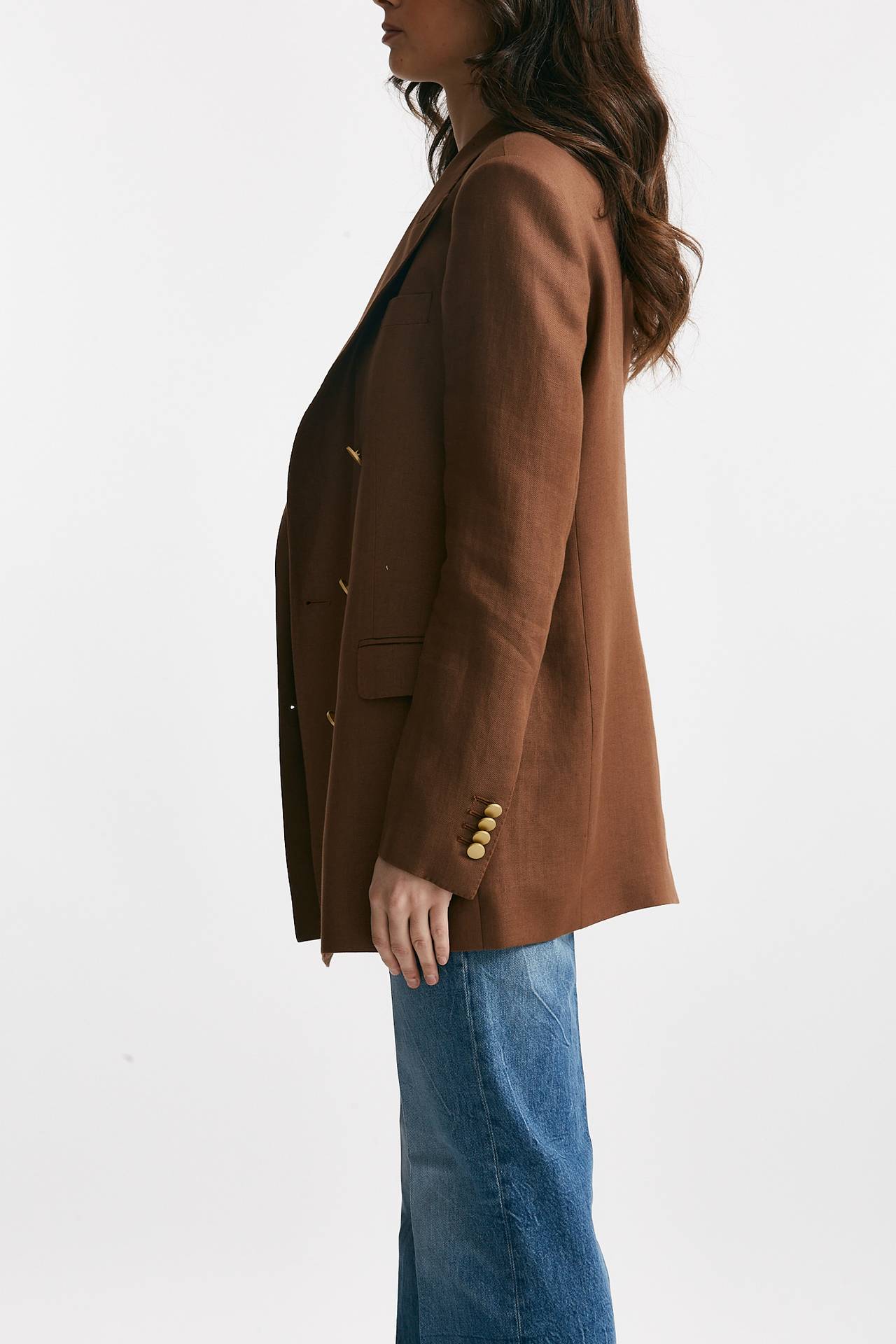 Blazer over in lino JASMINE10B tabacco