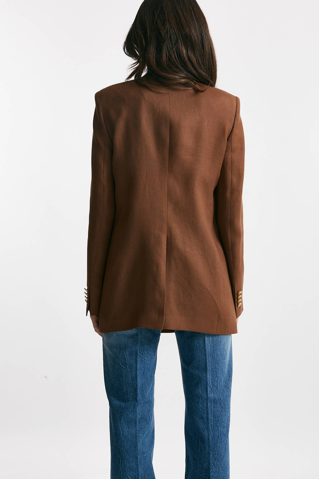 Blazer over in lino JASMINE10B tabacco