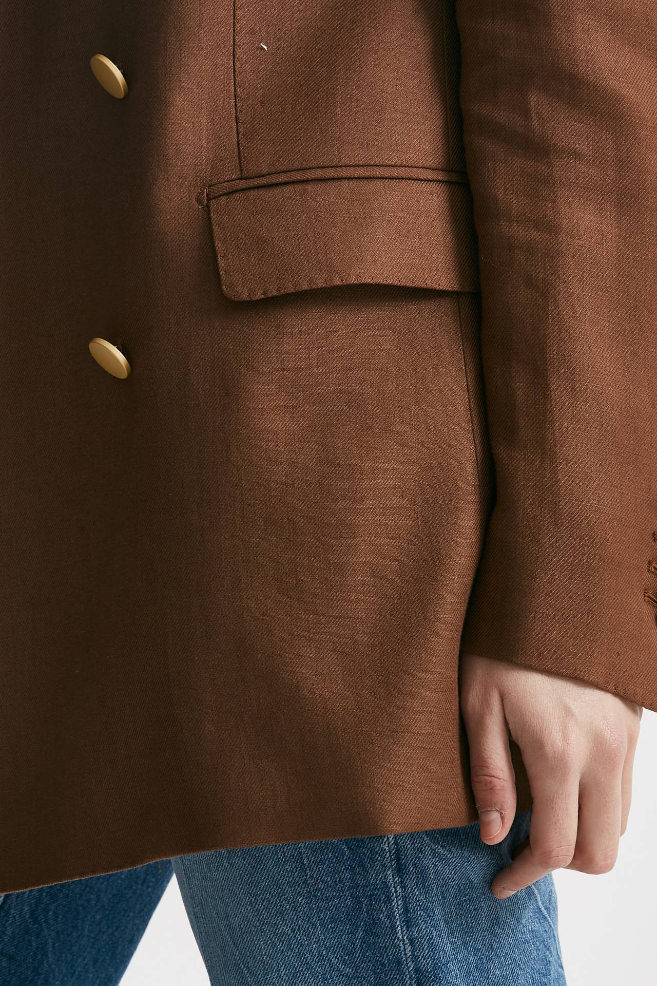 Blazer over in lino JASMINE10B tabacco