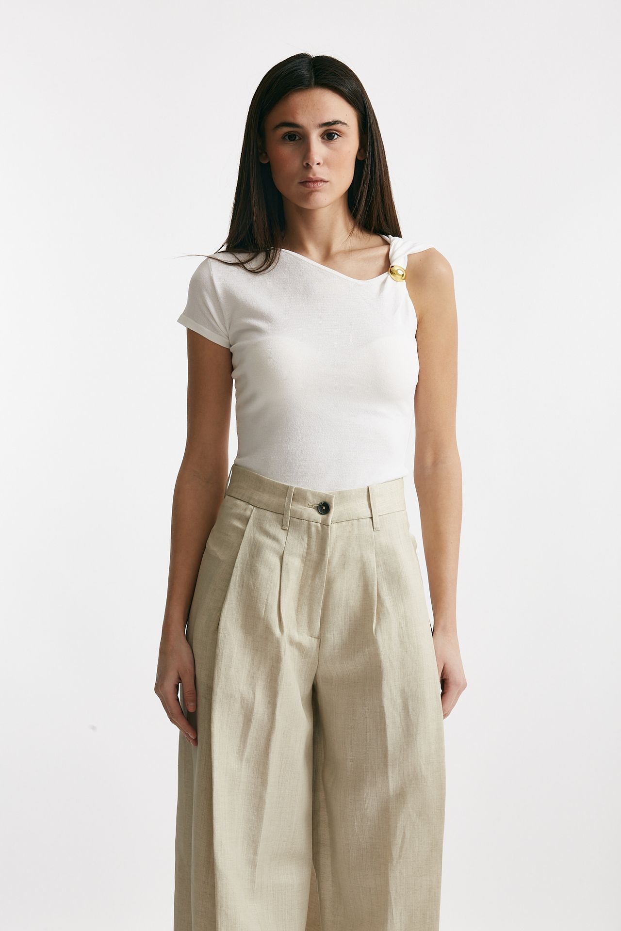 Top in viscosa bianco