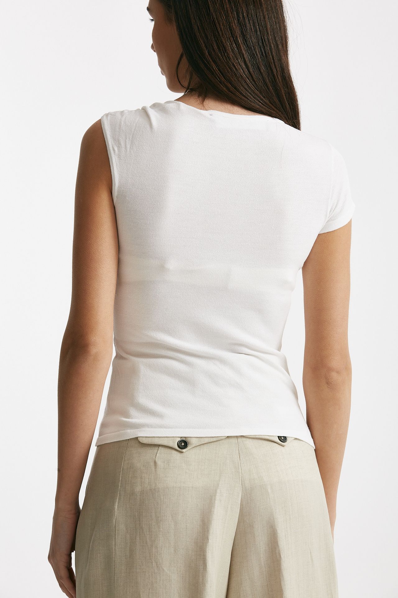 Top in viscosa bianco