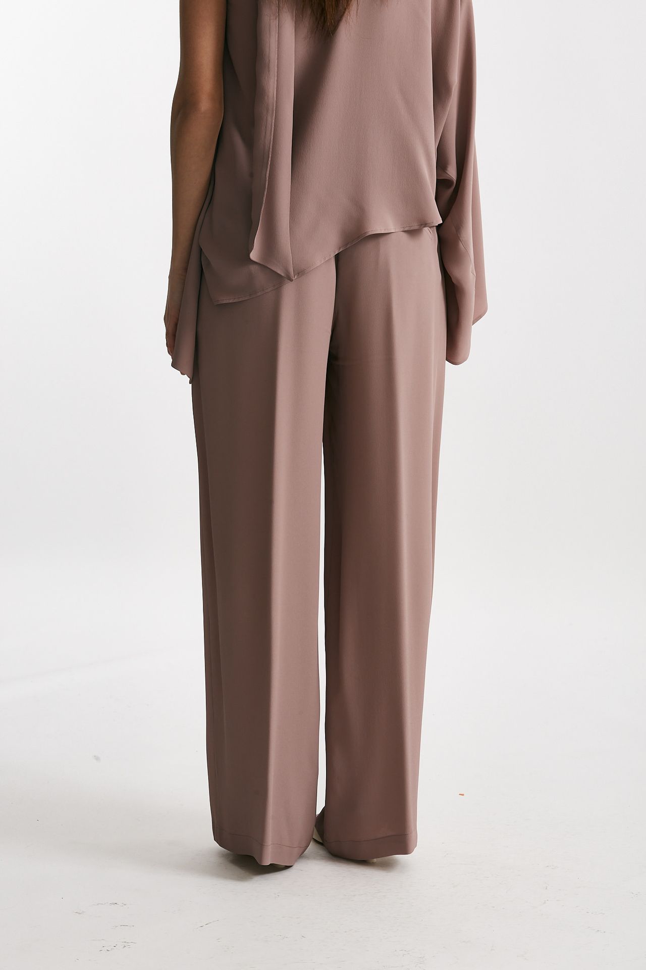 Pantalone fluido rosa antico