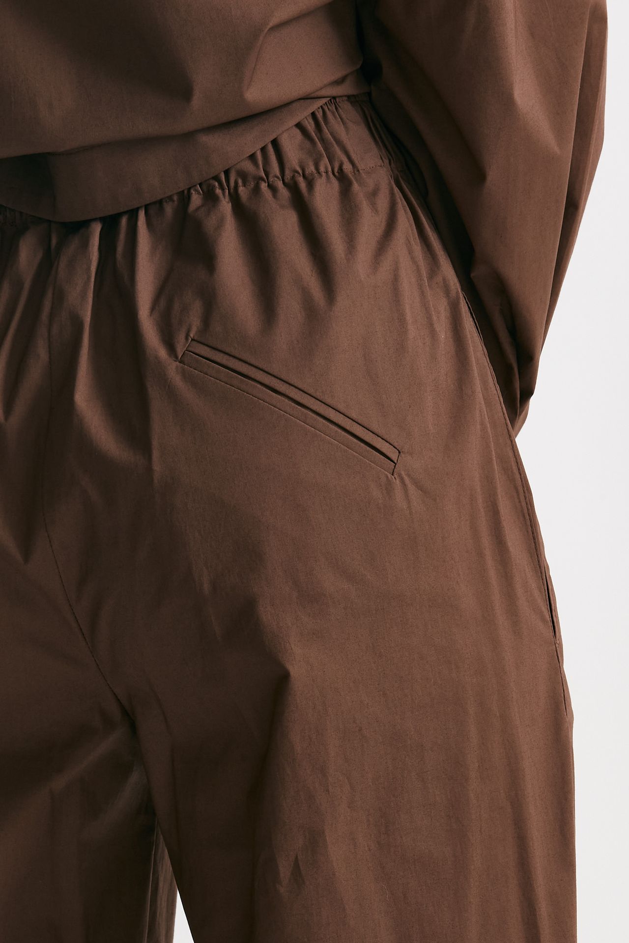 Pantalone palazzo vita alta cioccolato 