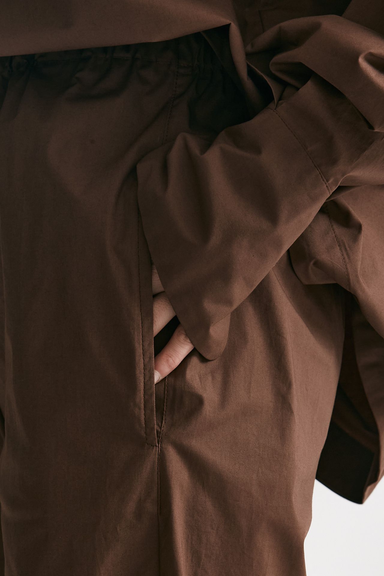 Pantalone palazzo vita alta cioccolato 
