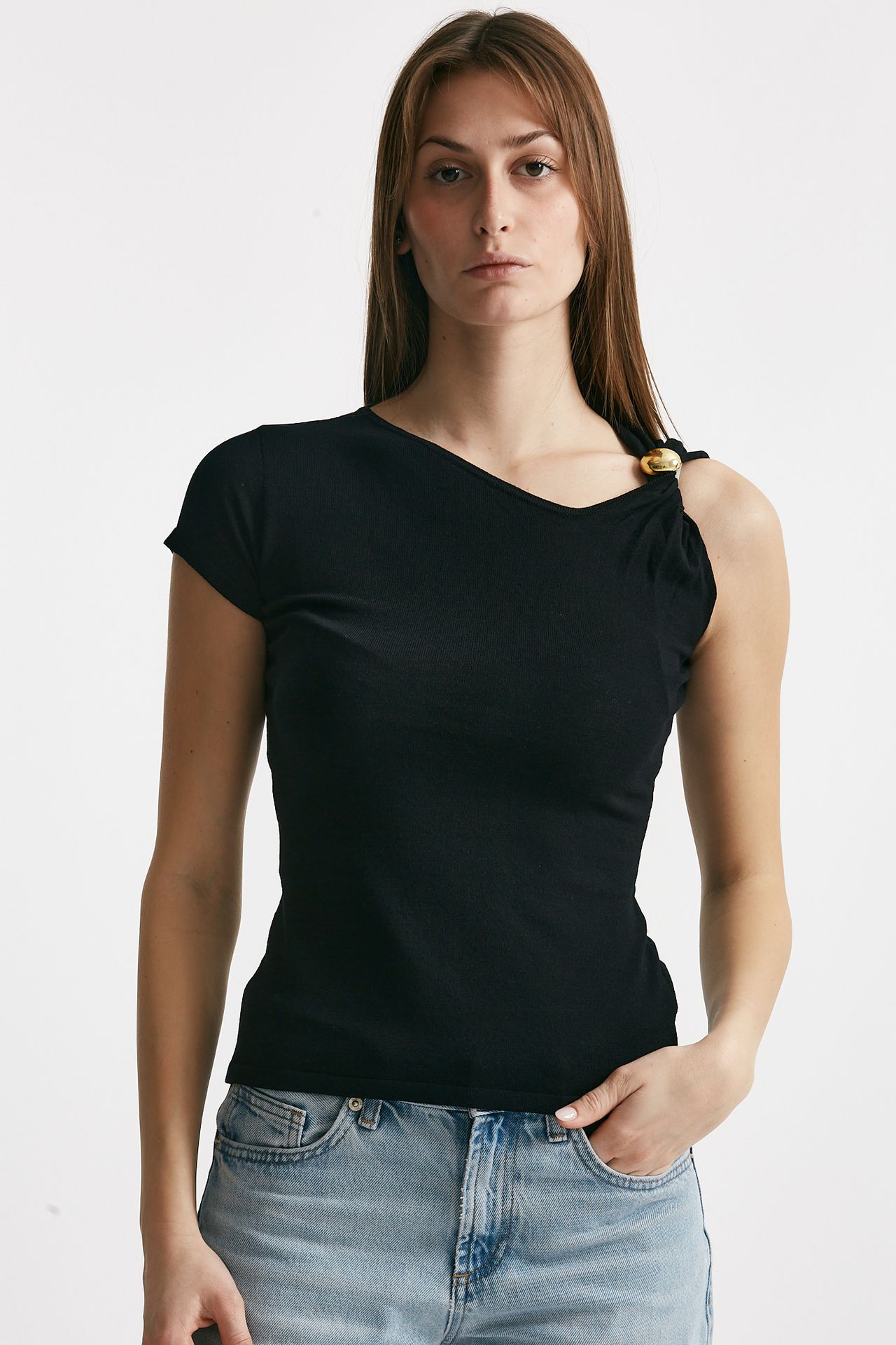 Top in viscosa nero