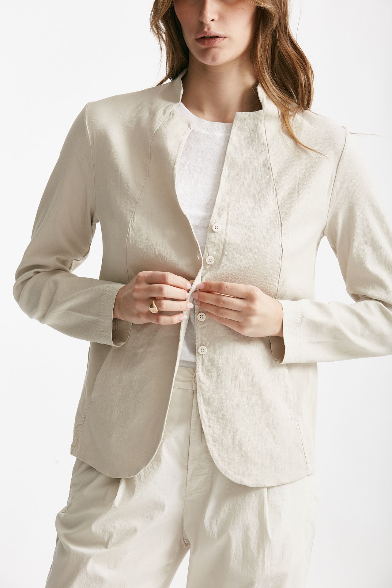Giacca cardigan beige