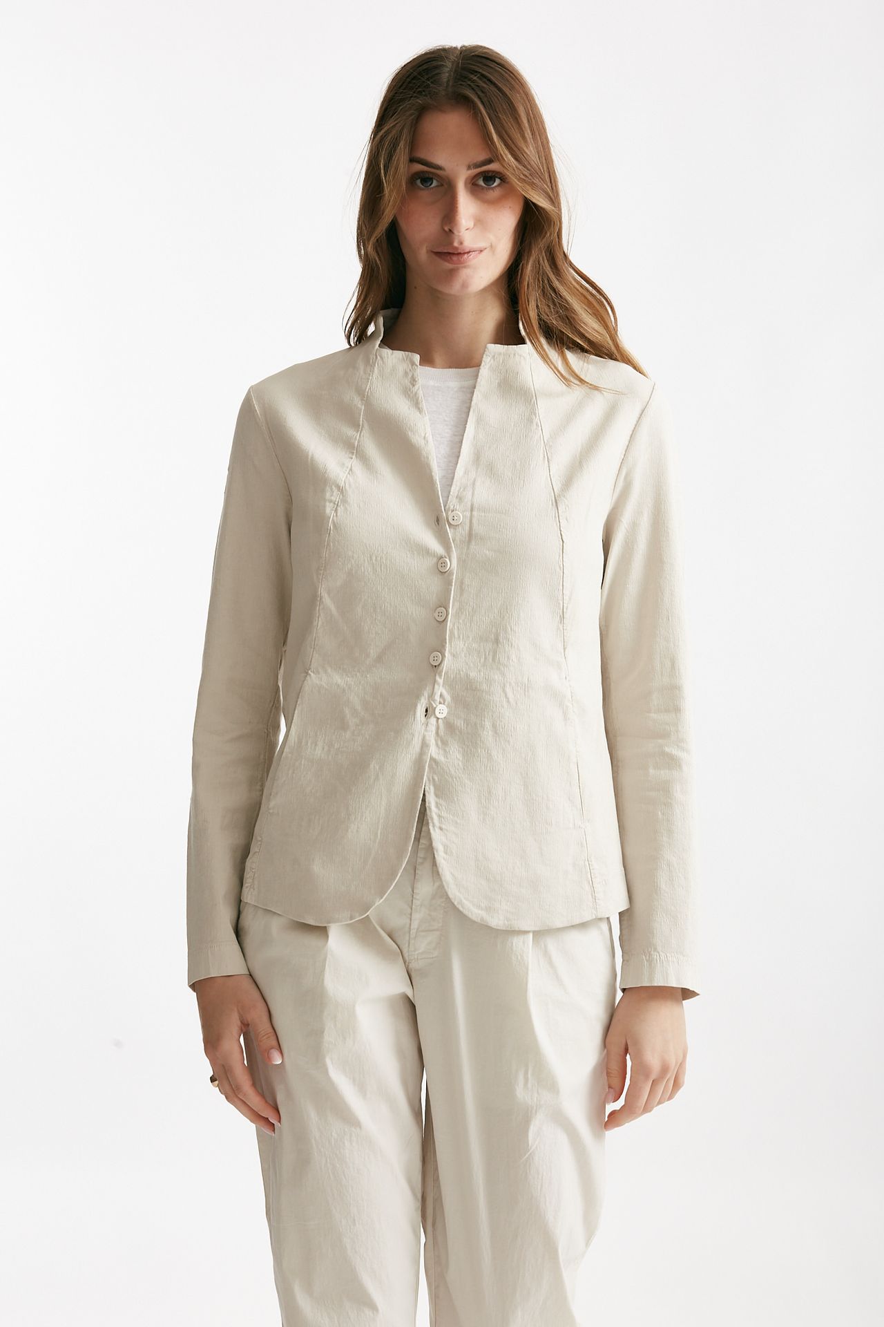 Giacca cardigan beige