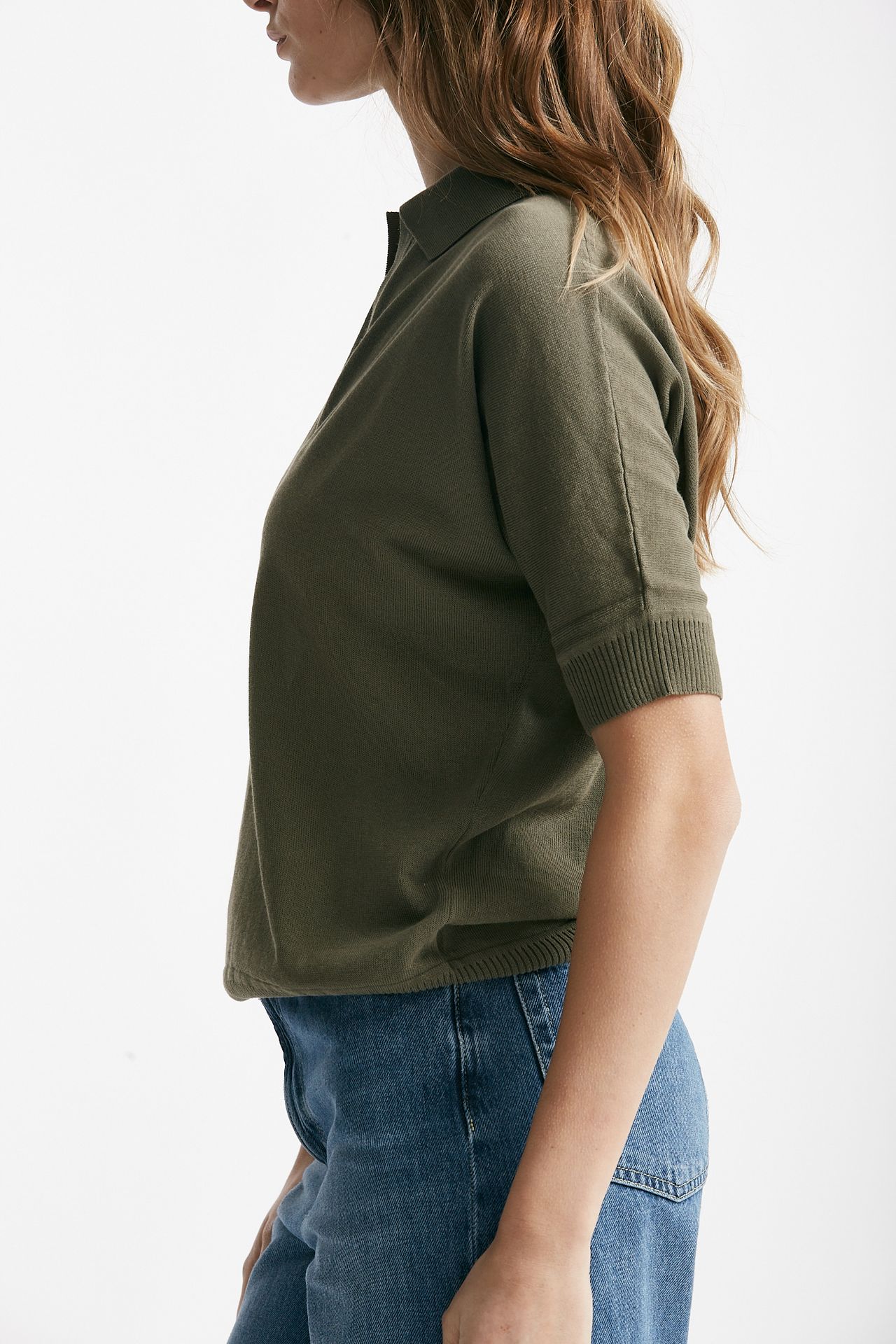 Maglia in cotone verde militare