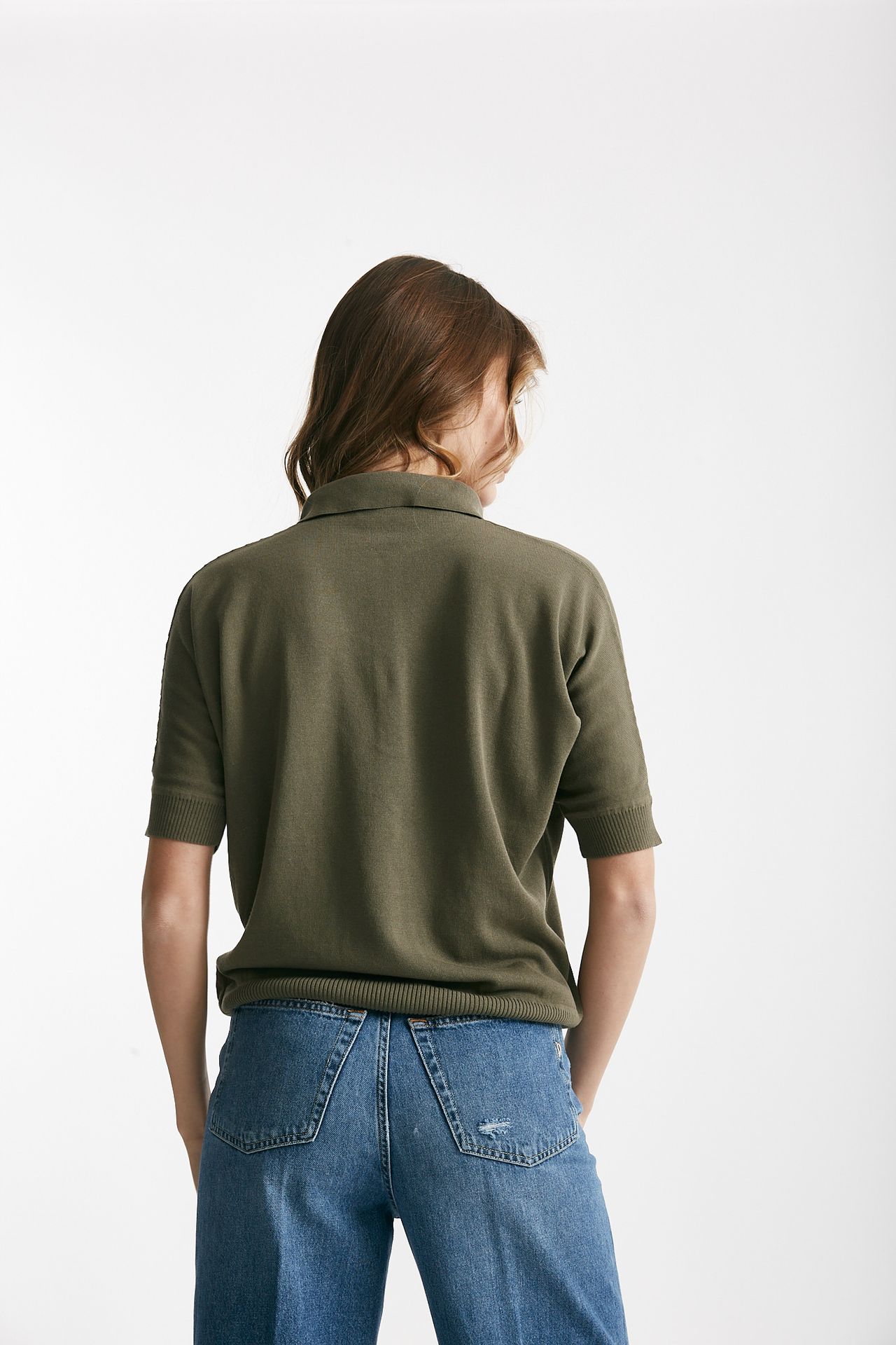 Maglia in cotone verde militare