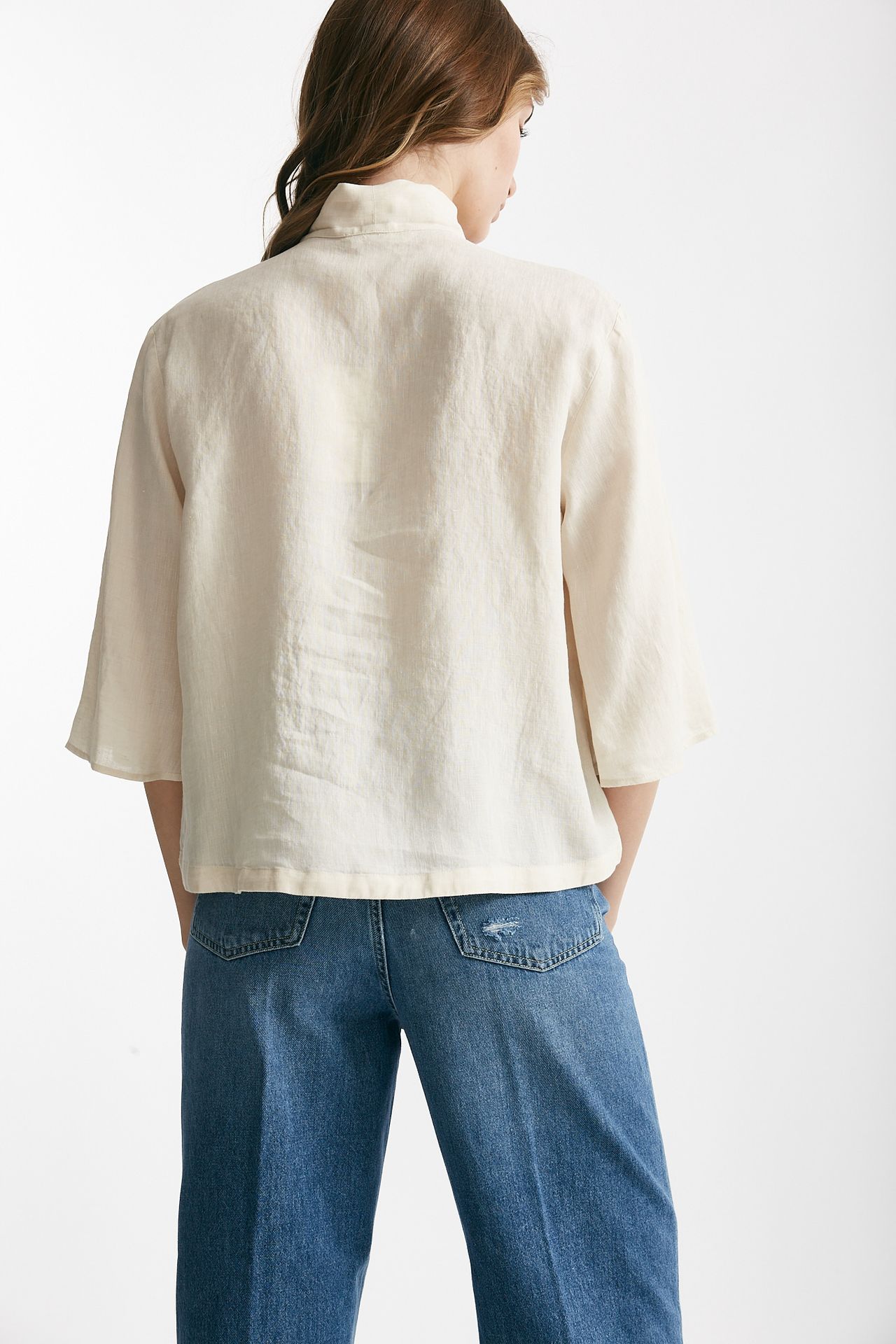 Camicia in lino panna