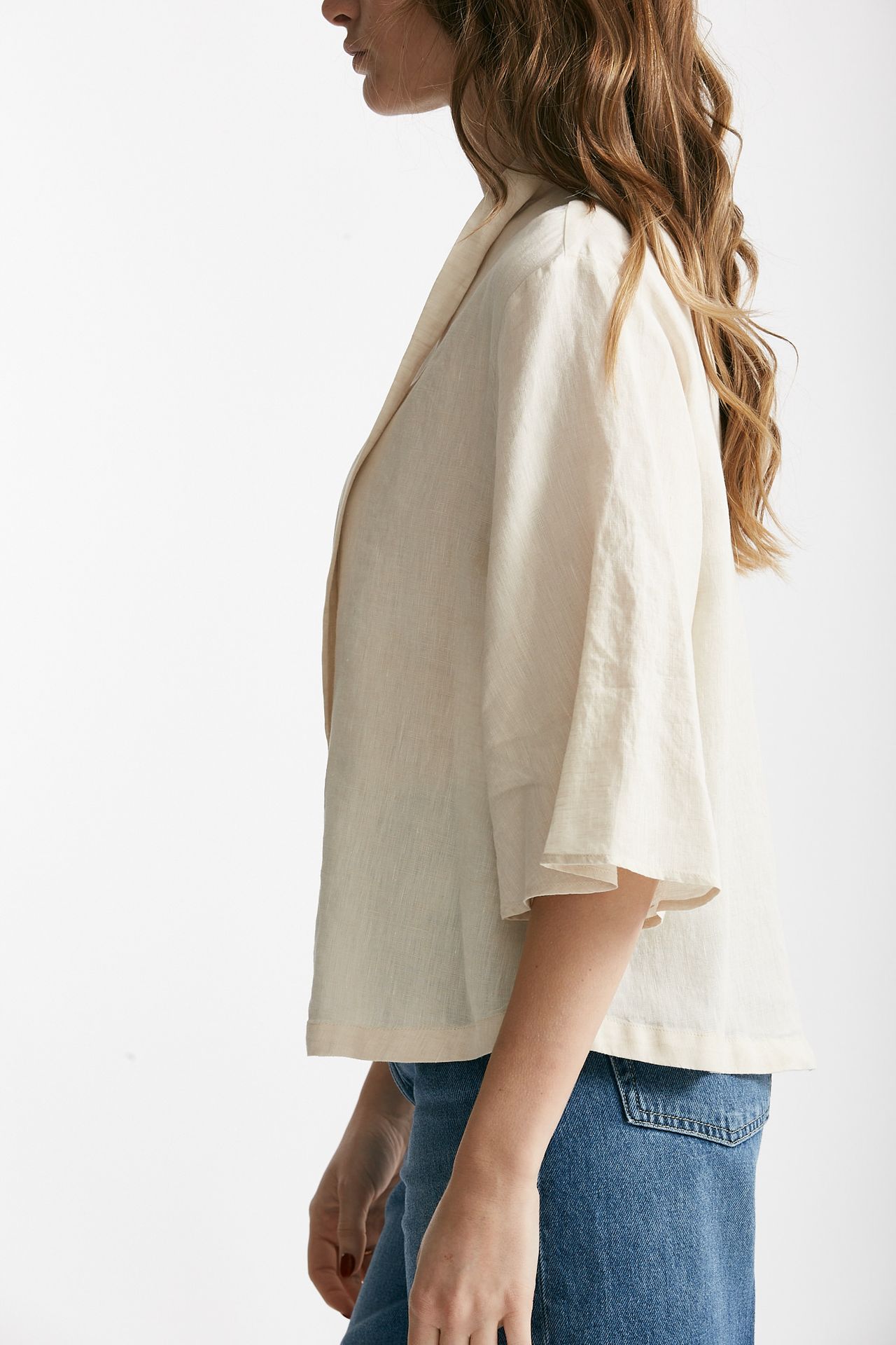 Camicia in lino panna