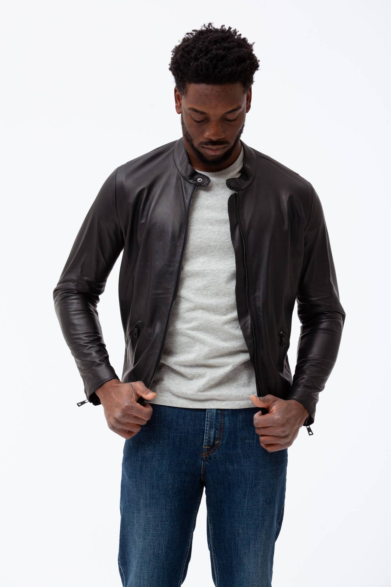 Biker in pelle