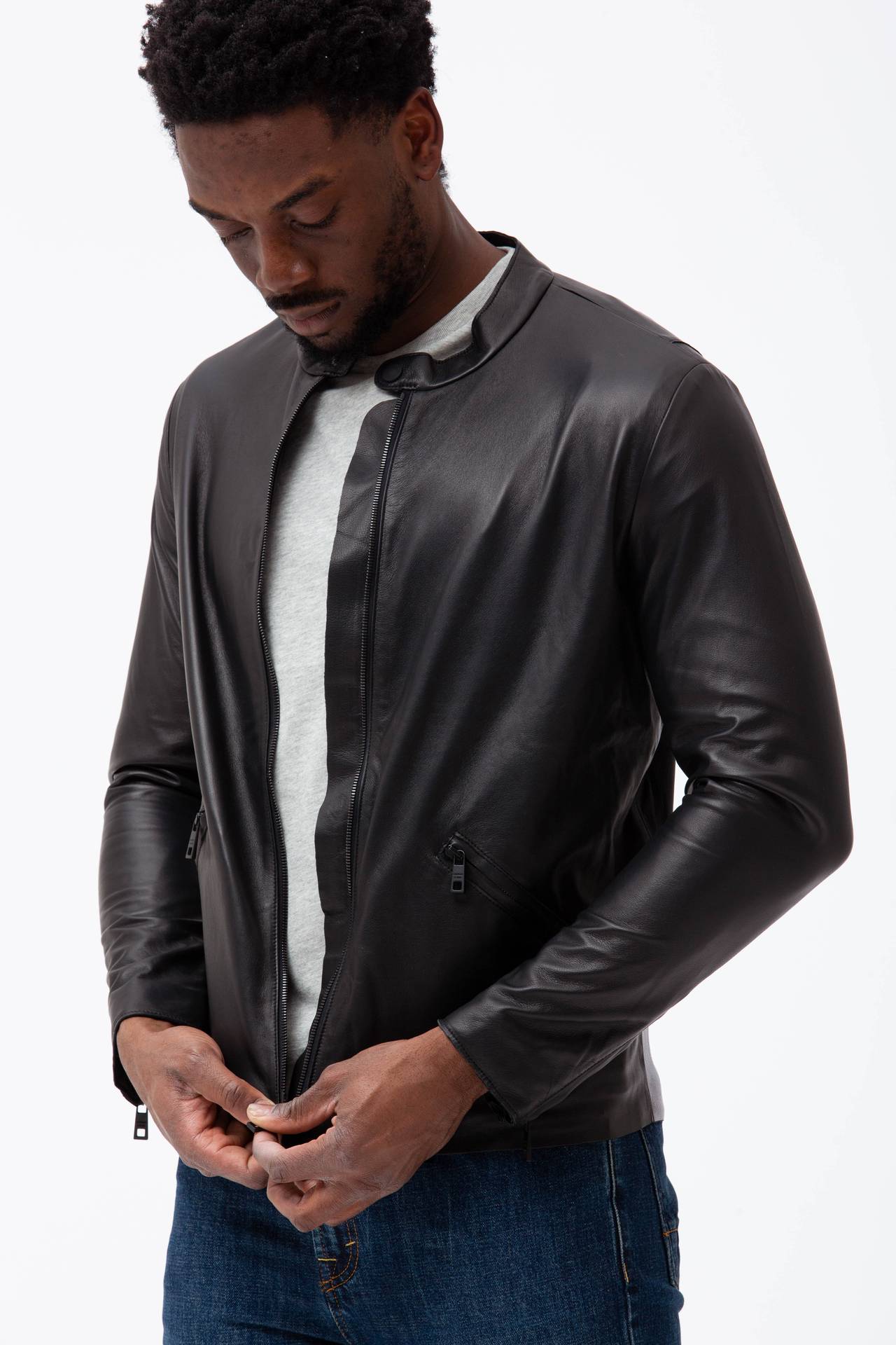 Biker in pelle