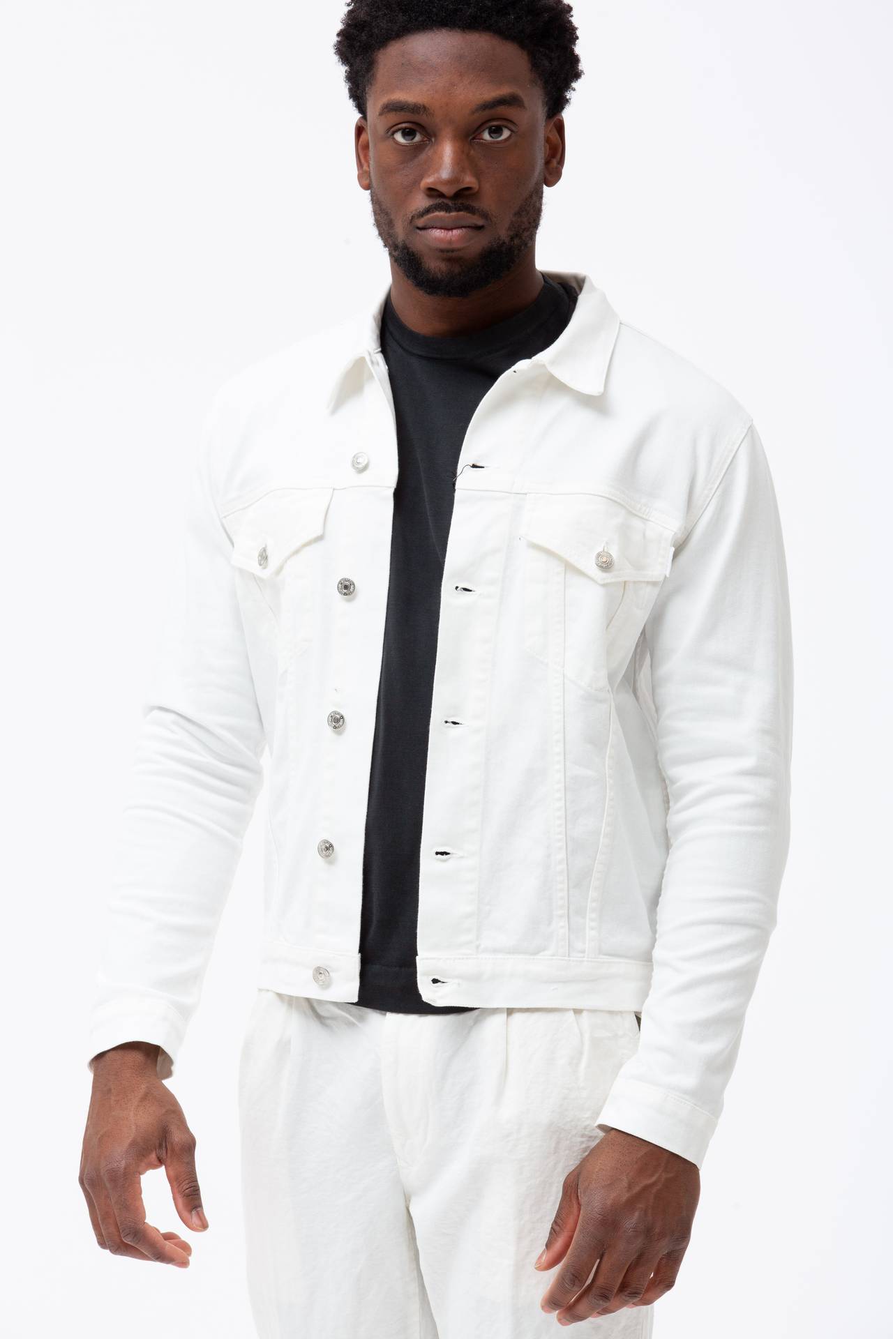Giubbino jeans in cotone bull stretch