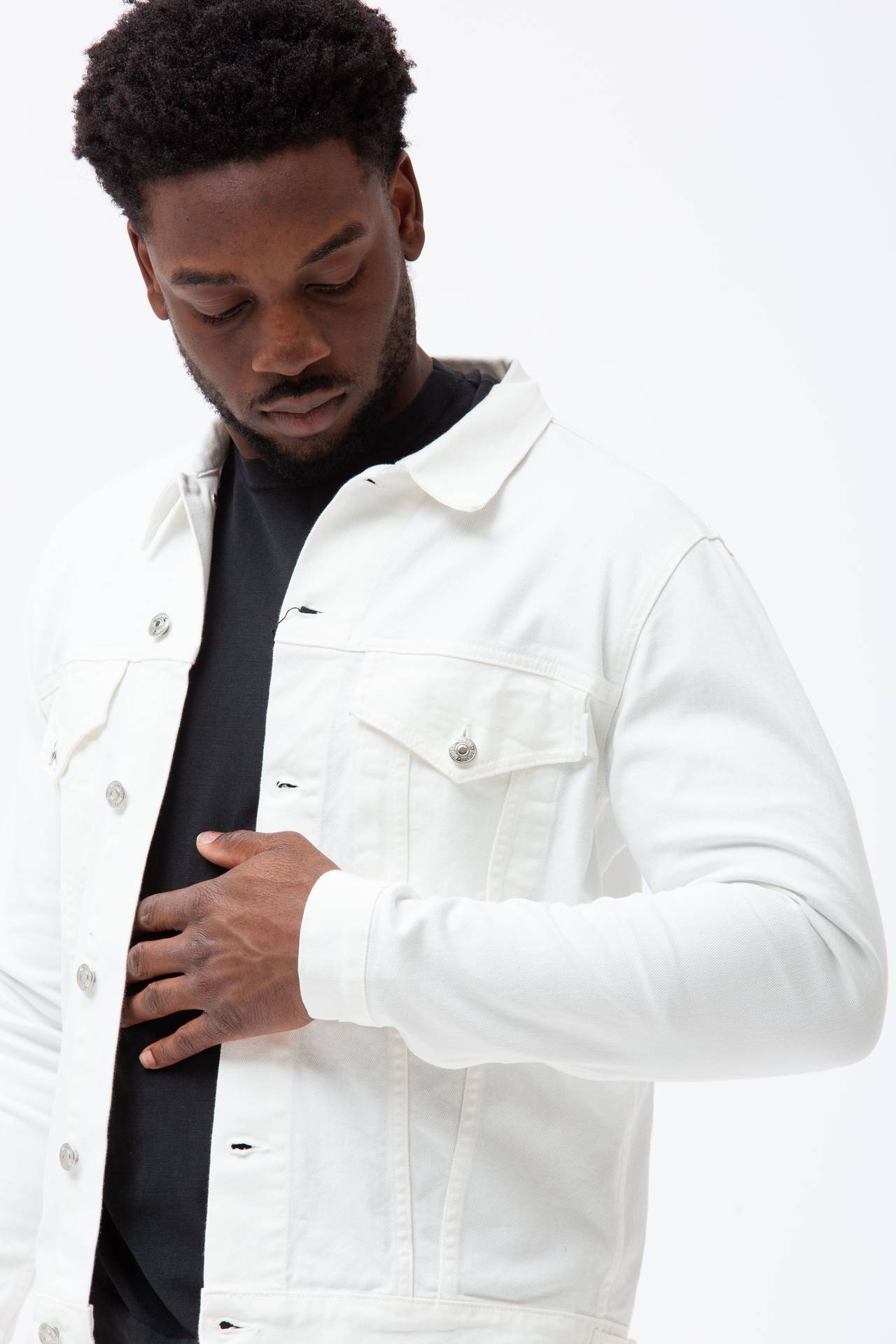 Giubbino jeans in cotone bull stretch