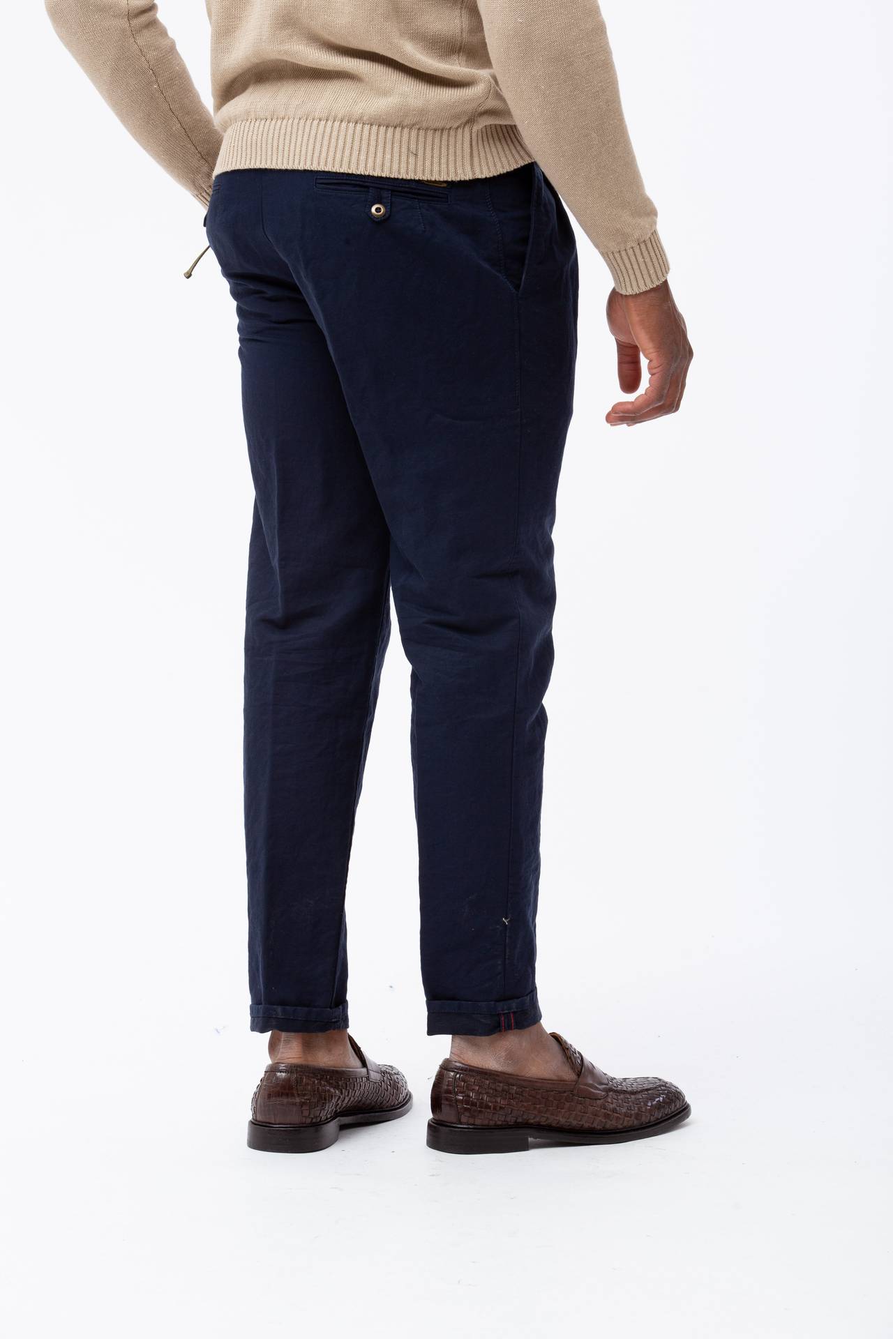 Pantalone in cotone e lino 