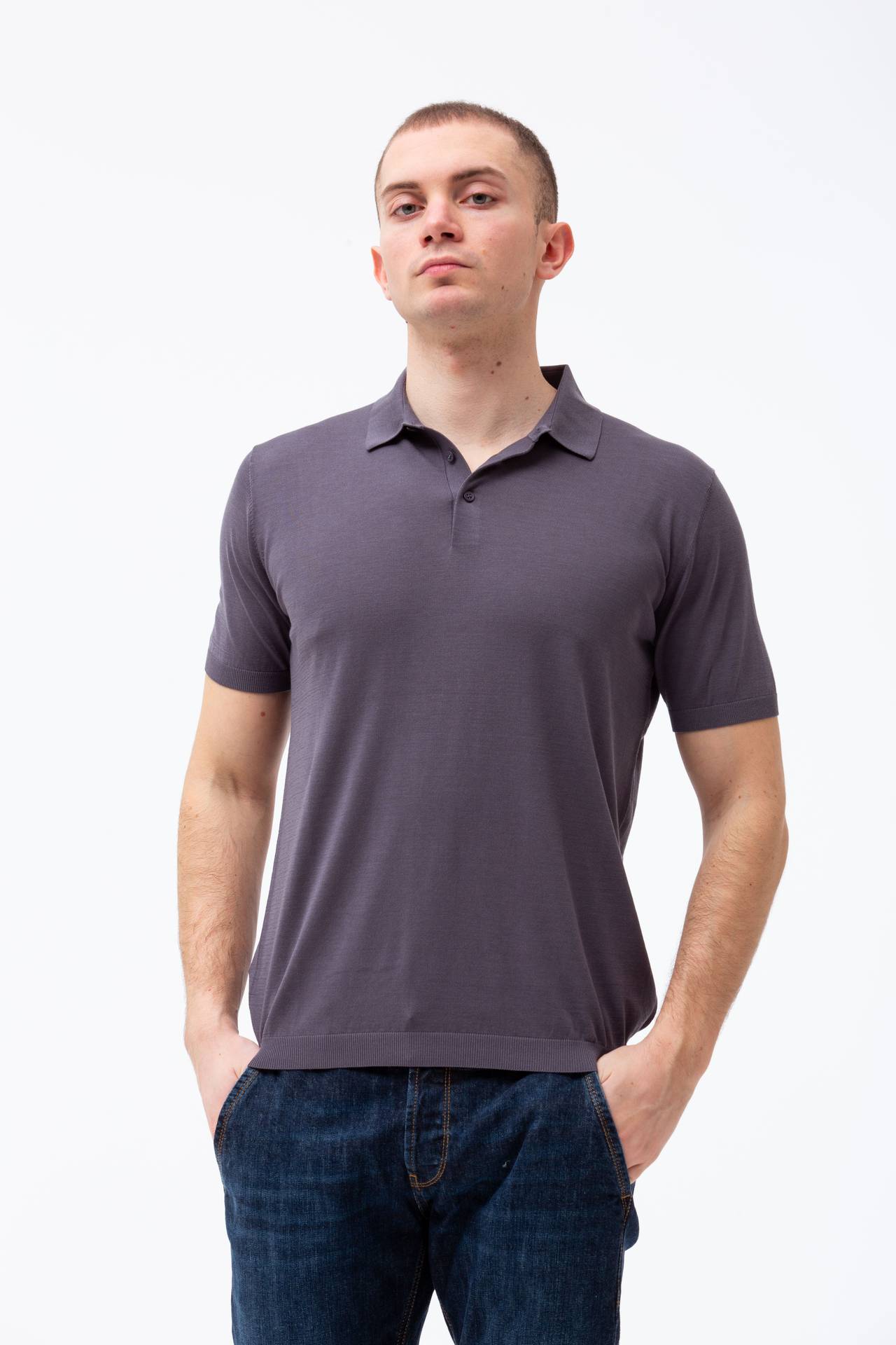 Polo in seta e cotone