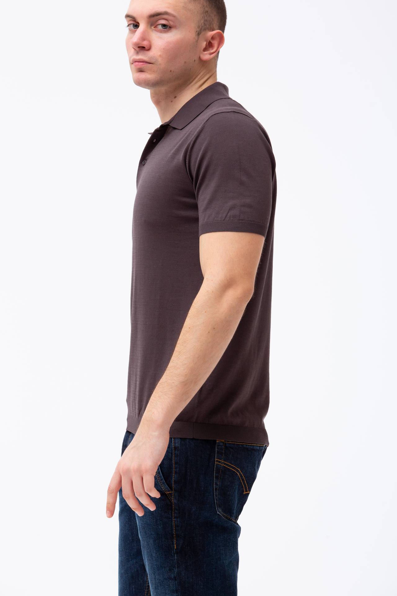 Polo in seta e cotone