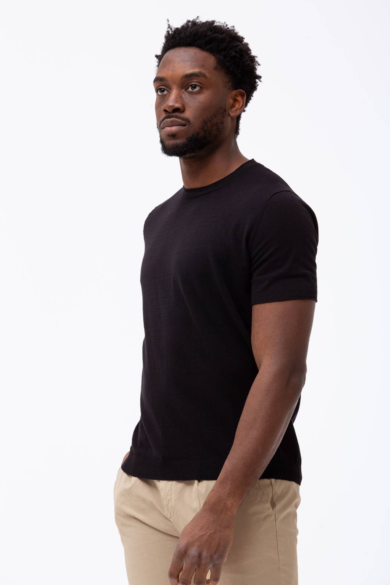 T shirt in cotone e lino