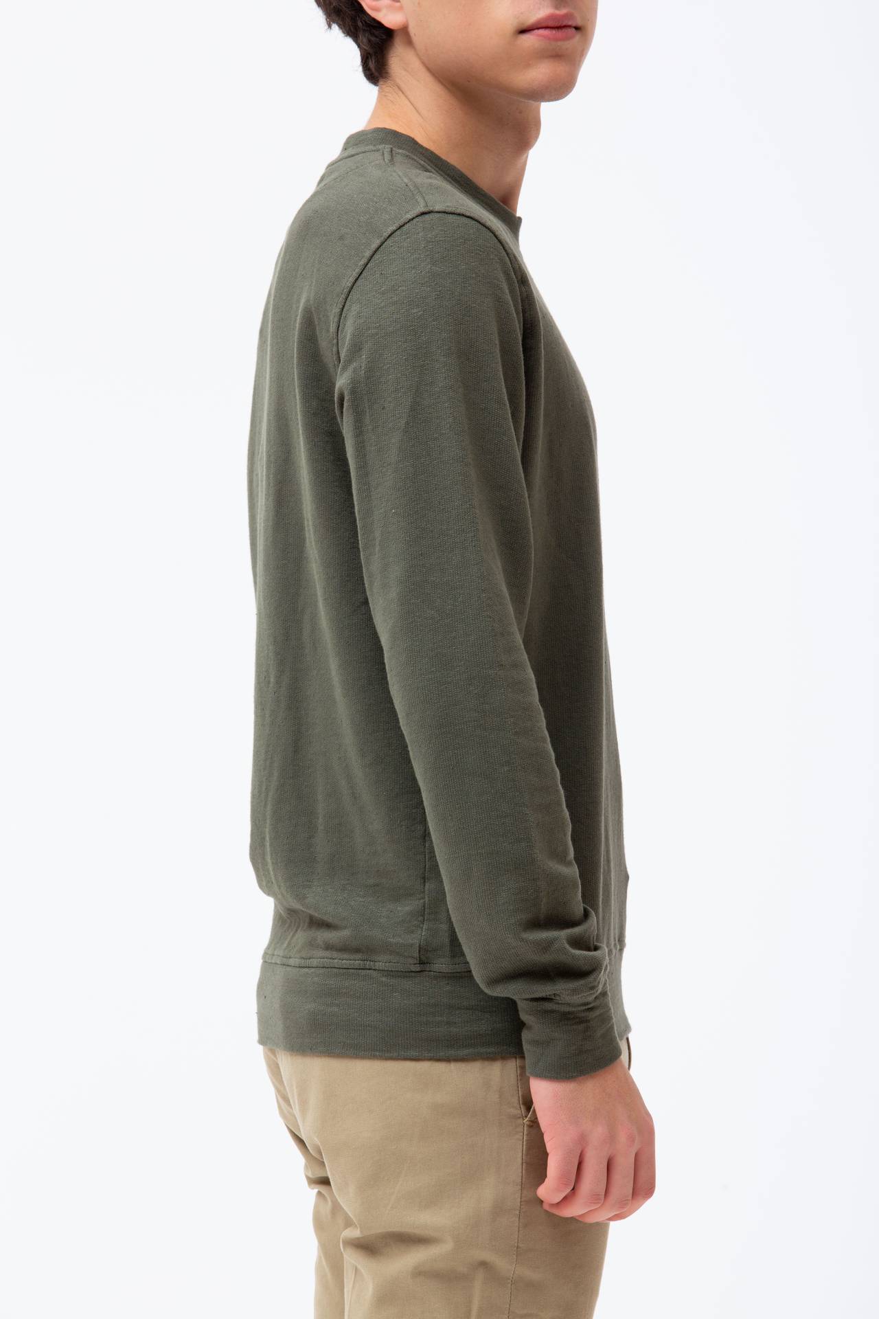 Felpa in cotone e lino stretch