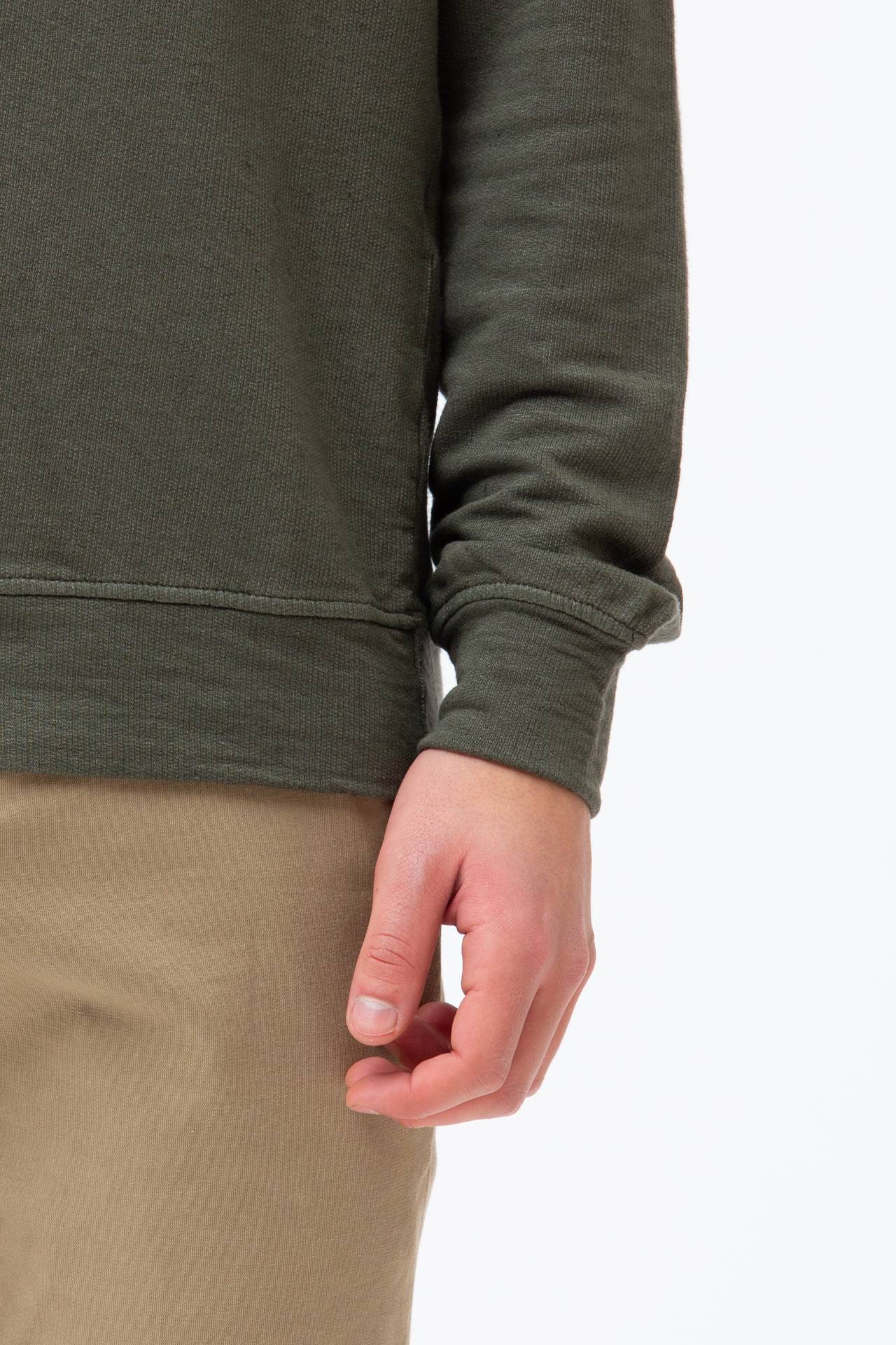 Felpa in cotone e lino stretch