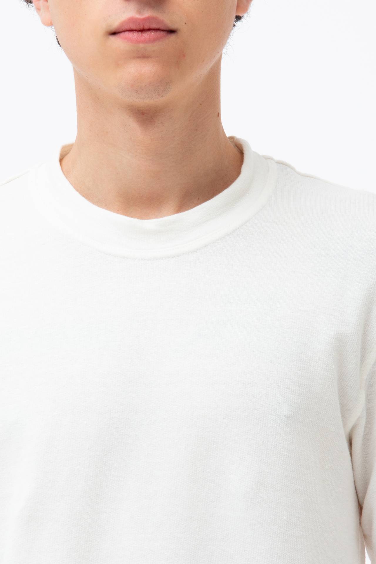 Felpa in cotone e lino stretch