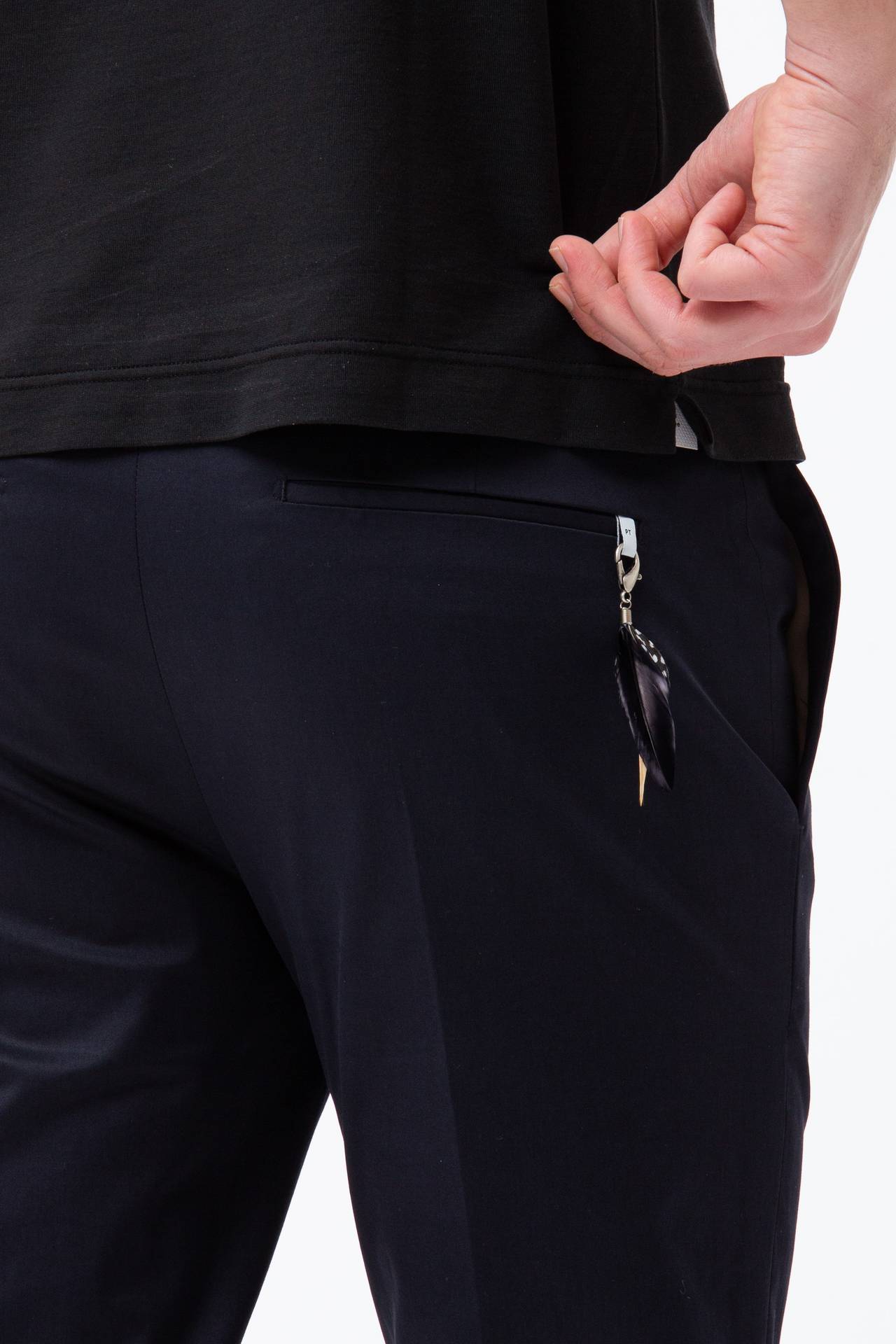 Pantalone in cotone raso stretch