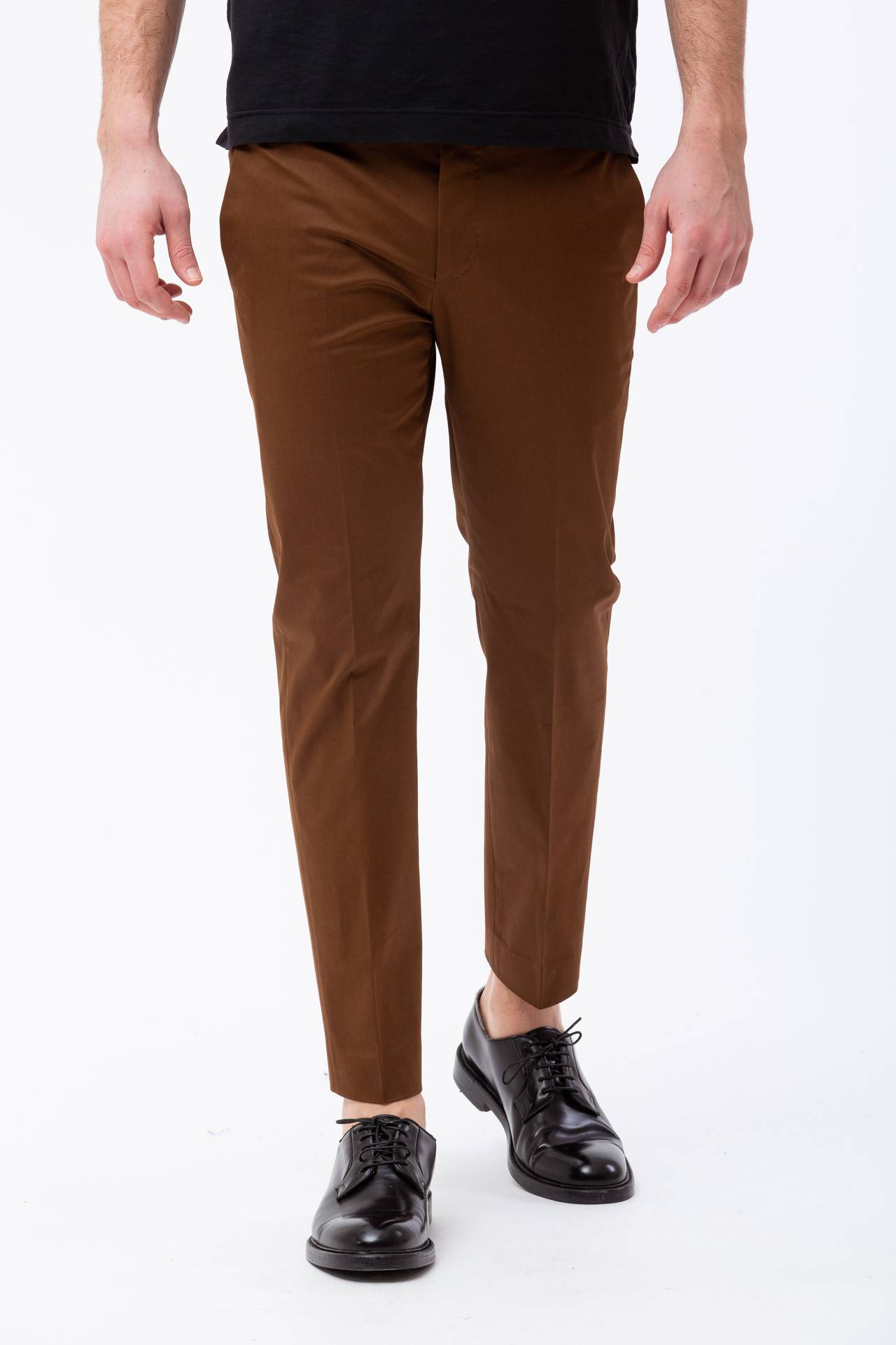 Pantalone in cotone raso stretch