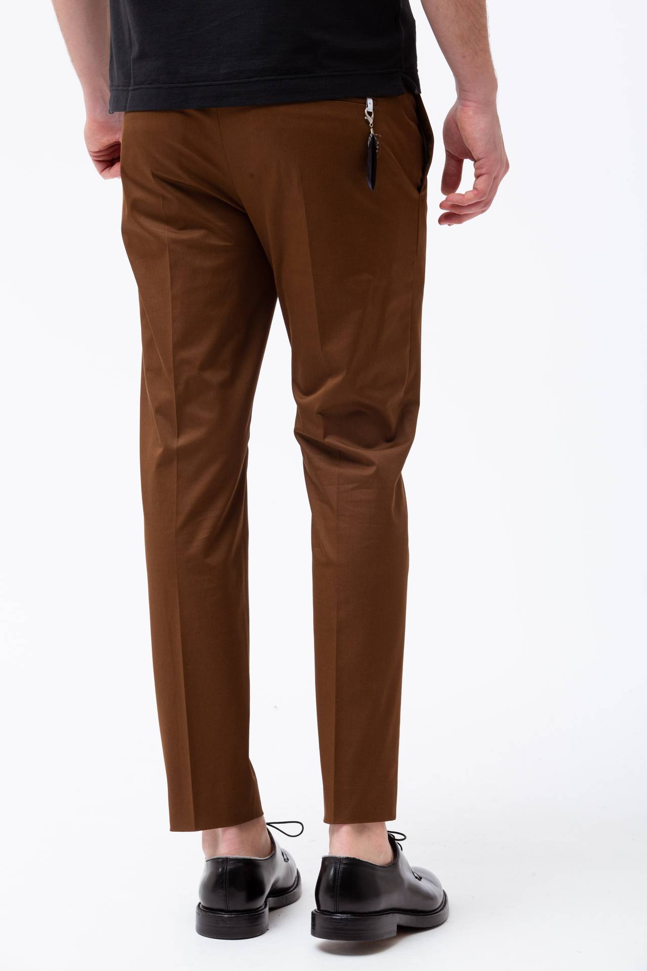 Pantalone in cotone raso stretch
